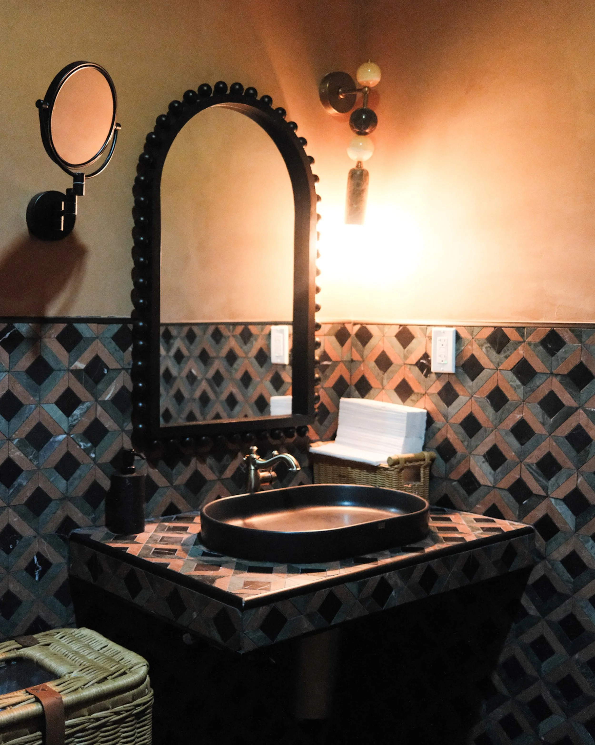 One of the highlights at @basepaircafe_3020 is this tiled sink tucked into the restrooms. 

Inspired by the overall &ldquo;World Cafe&rdquo; concept of the project, we spent time exploring antique stores around San Diego searching for eclectic frames