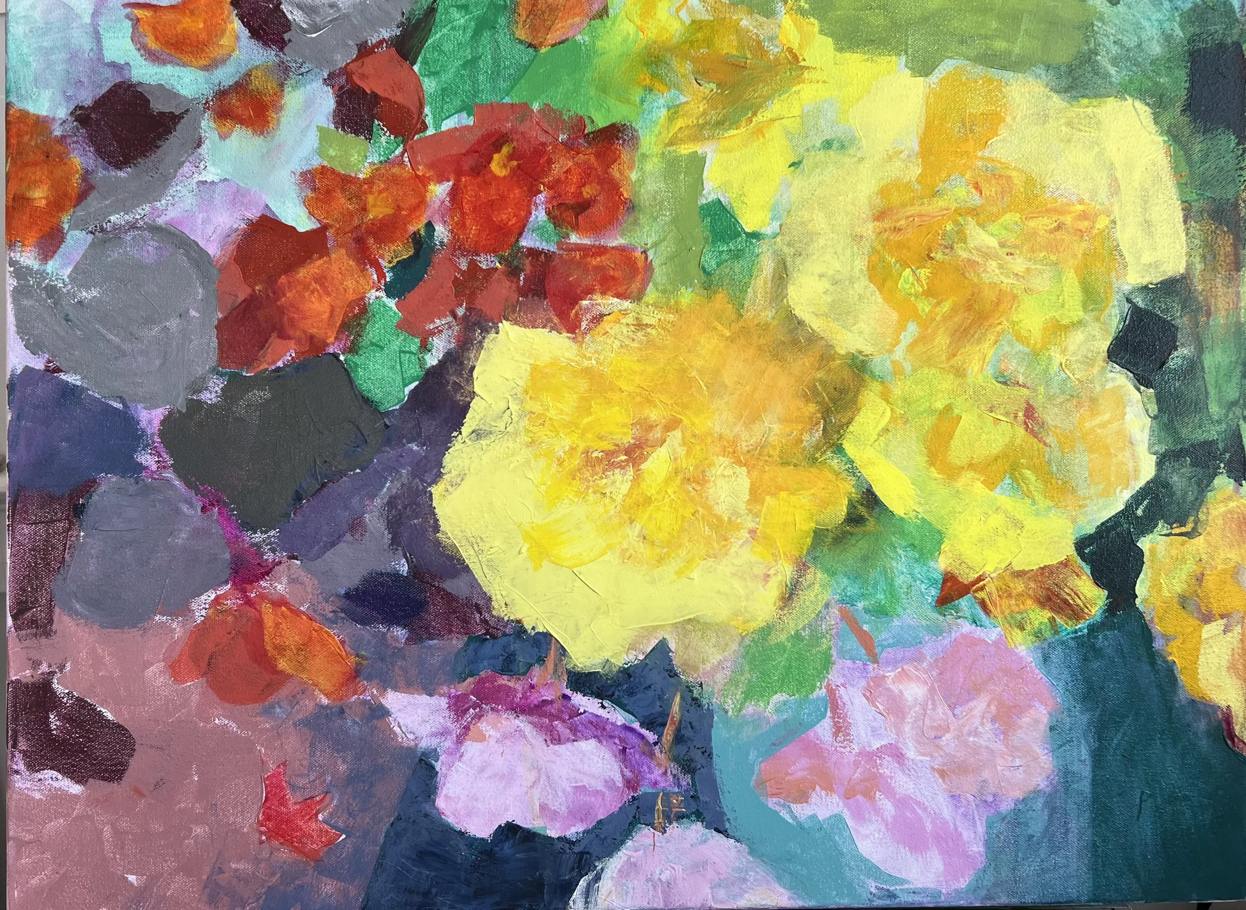 Begonias- 20x16, Acrylic,$650