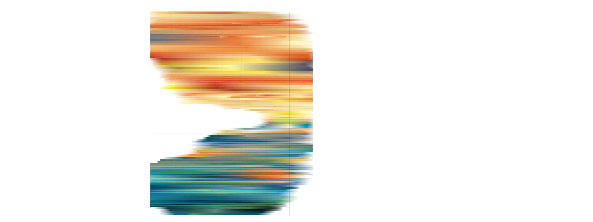 Adobe illustrator color study sample showing the orange to teal sunset gradients