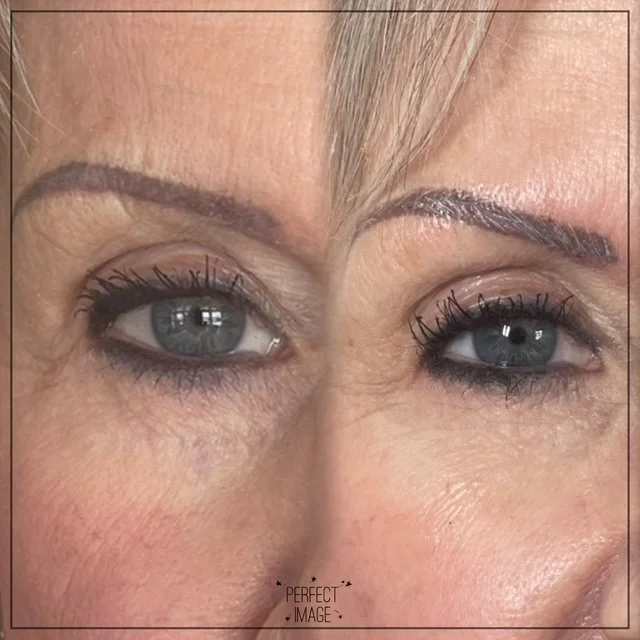 Hair strokes added to an existing brow