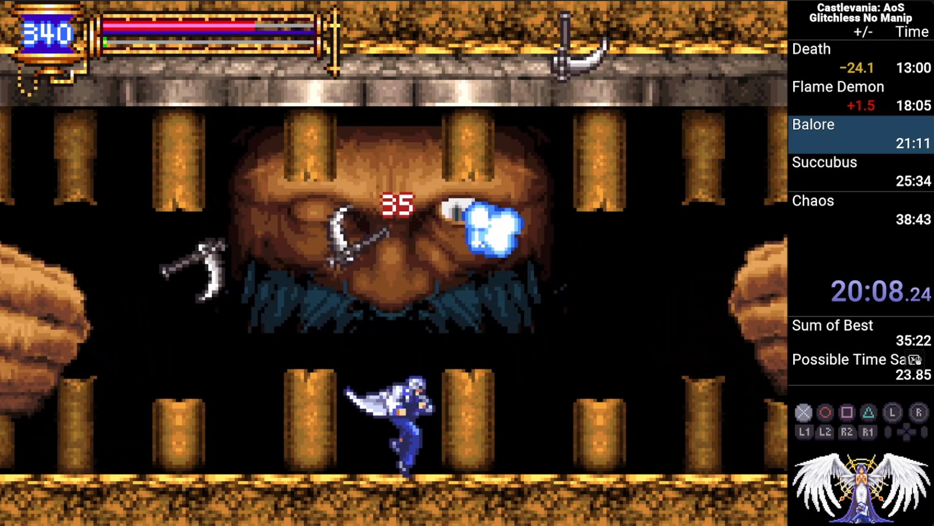Aria of Sorrow: Any%, Glitchless, No-Manip