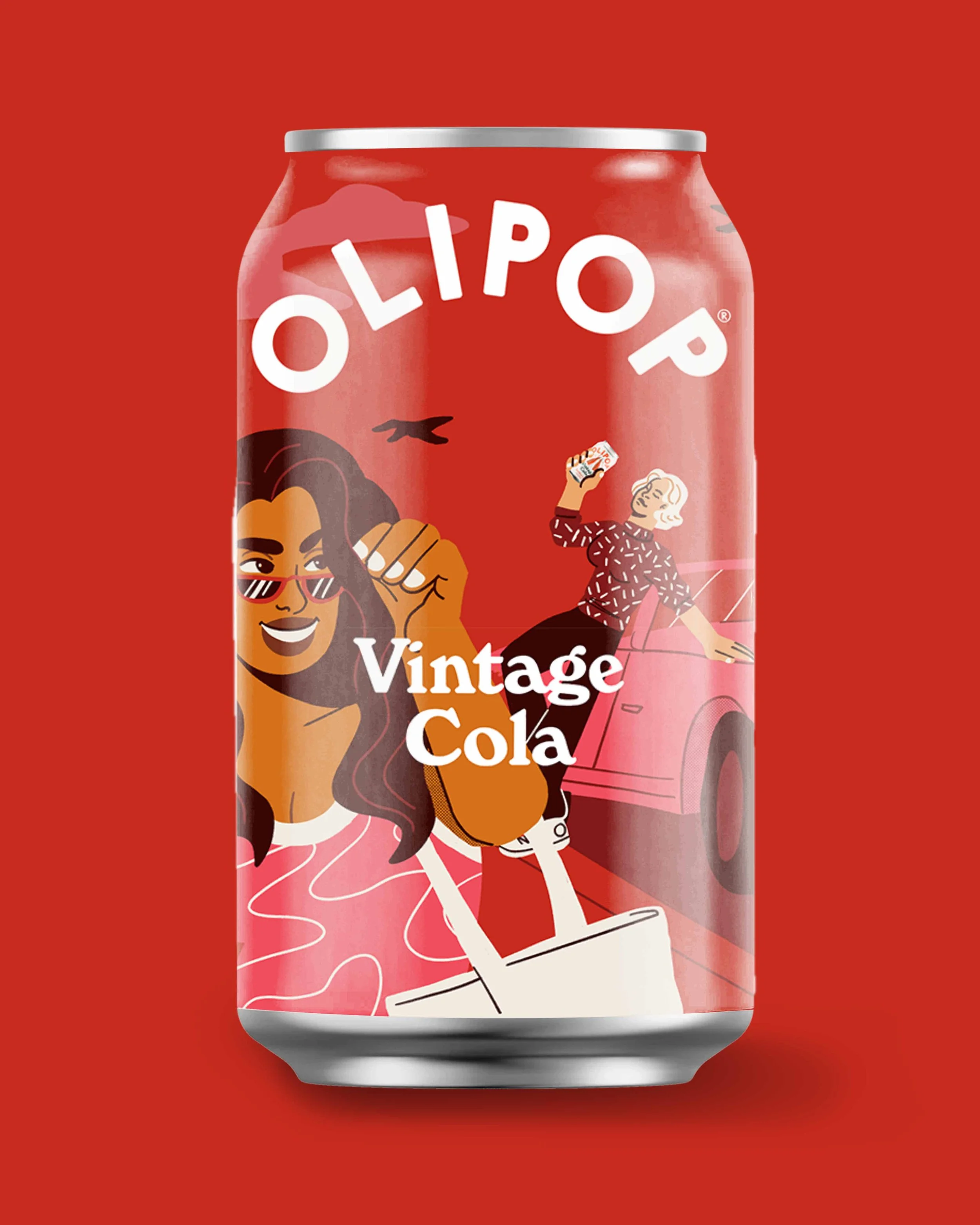 Olipop fictional soda package illustration