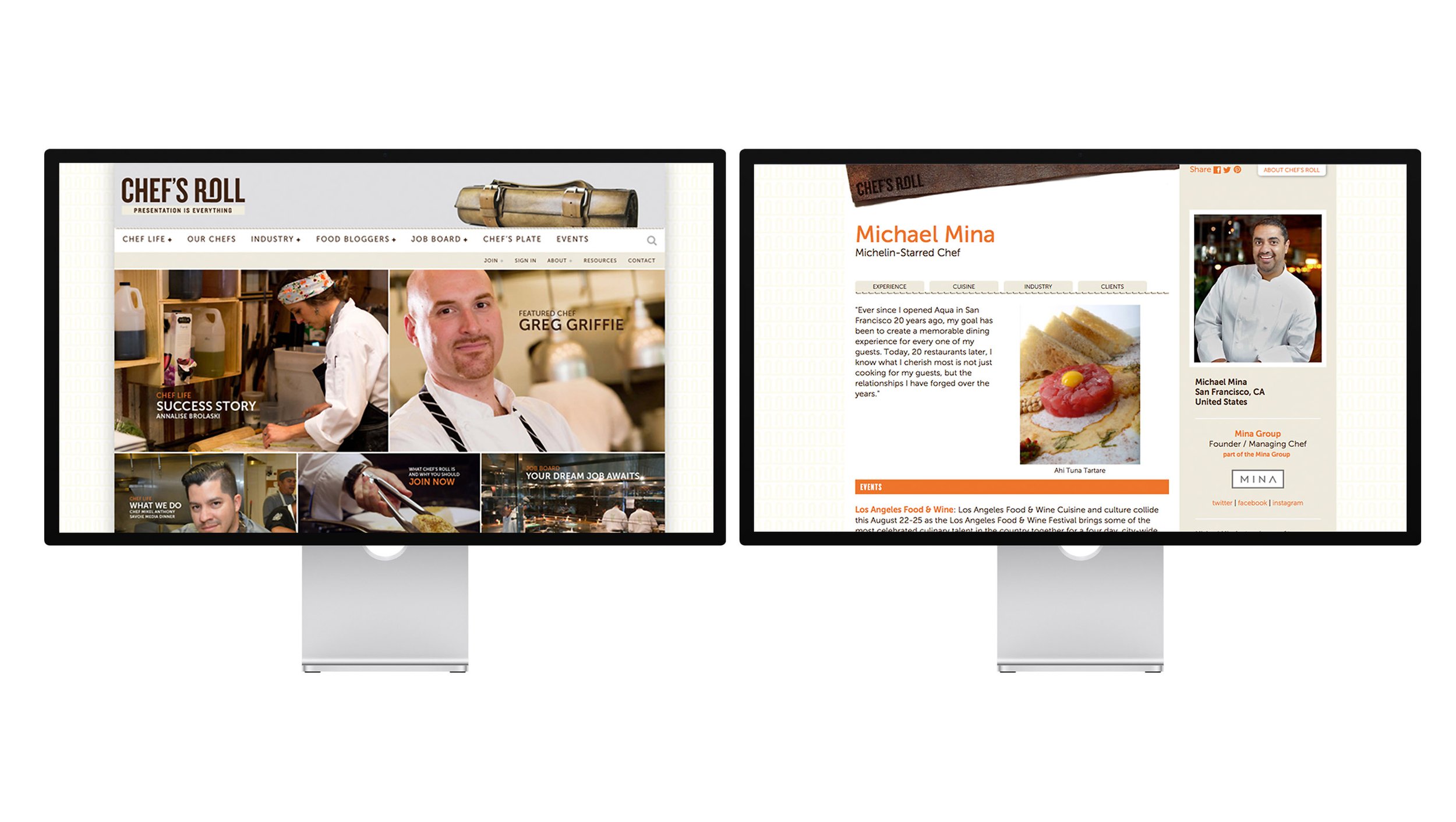 Site design with front end content and members-only area with member profiles, job listings, and community shared area.