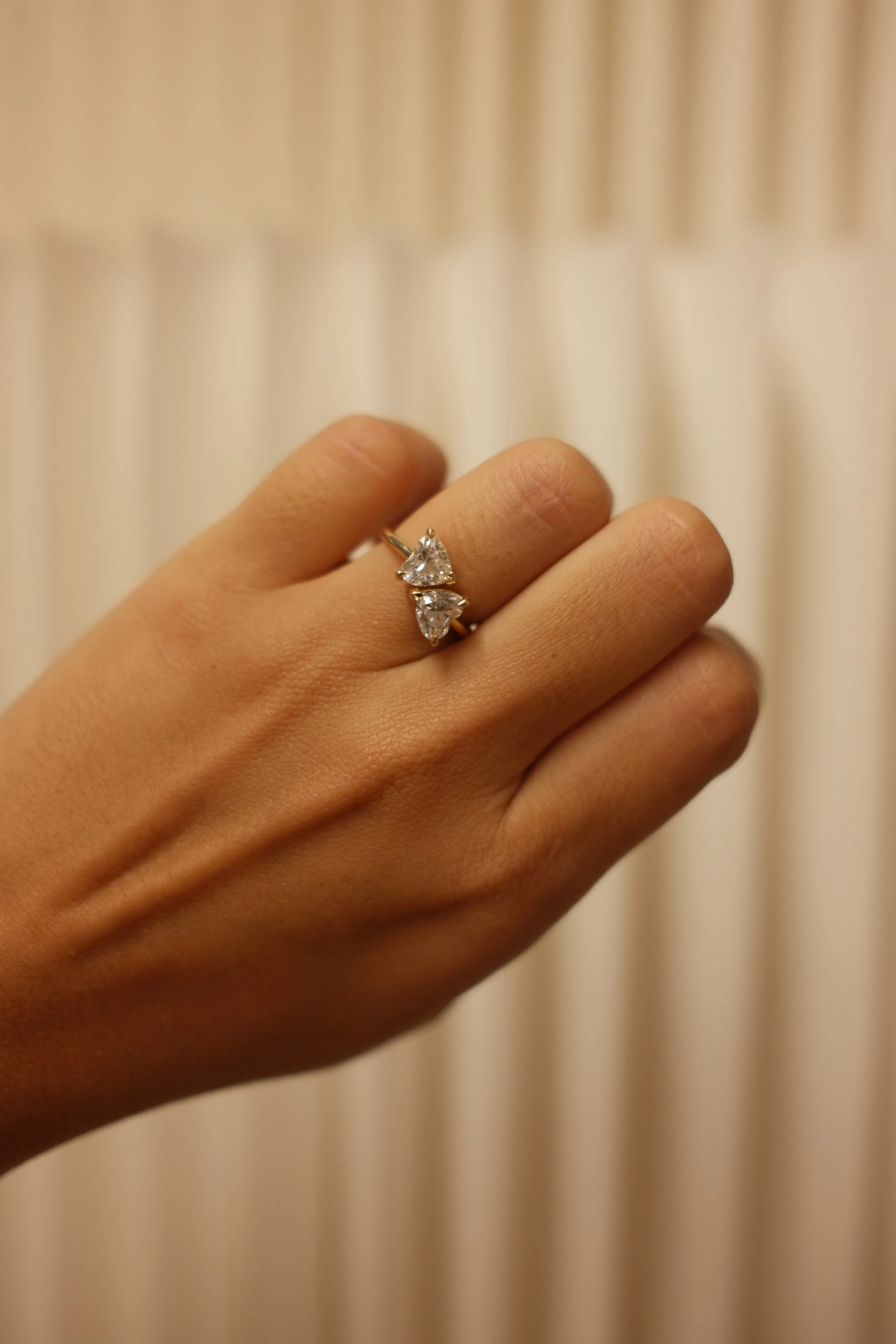 Ora Double Heart Diamond Ring