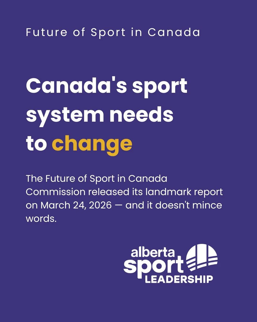 Sport in Canada is at a turning point. 🏅
The Future of Sport in Canada Commission just released its final report, and after consulting 175 survivors of maltreatment and over 1,000 people across the country, the message is clear: The system needs to 