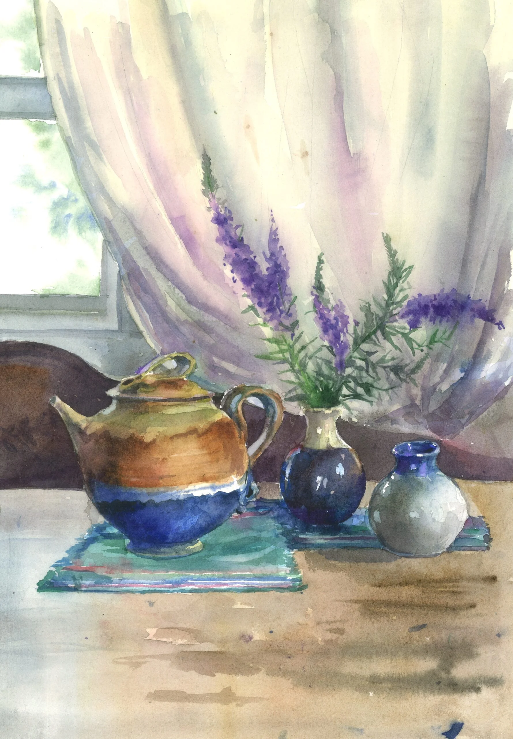 Still life with the ceramic teapot