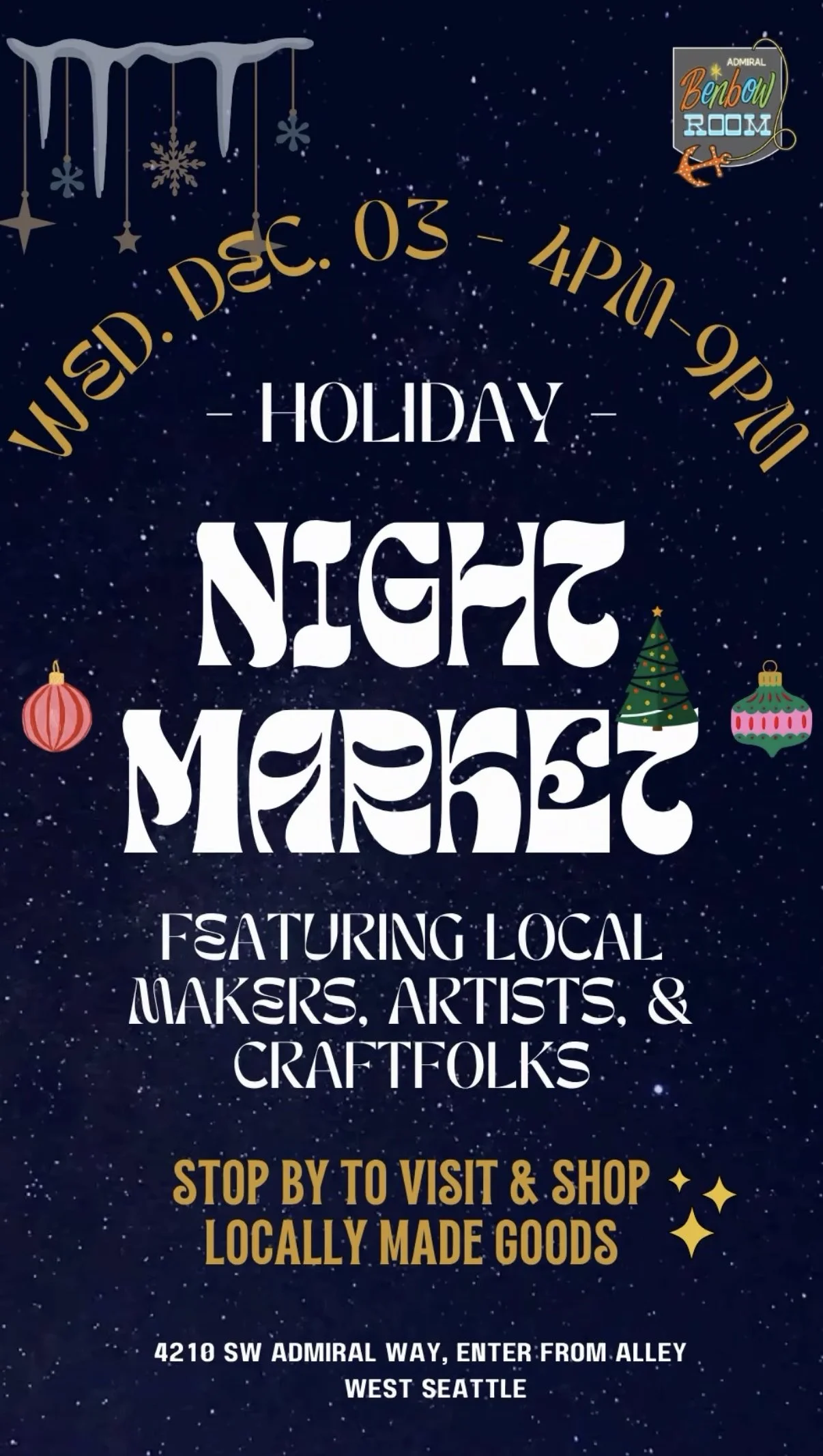 Holiday Night Market @ The Admiral Benbow Room