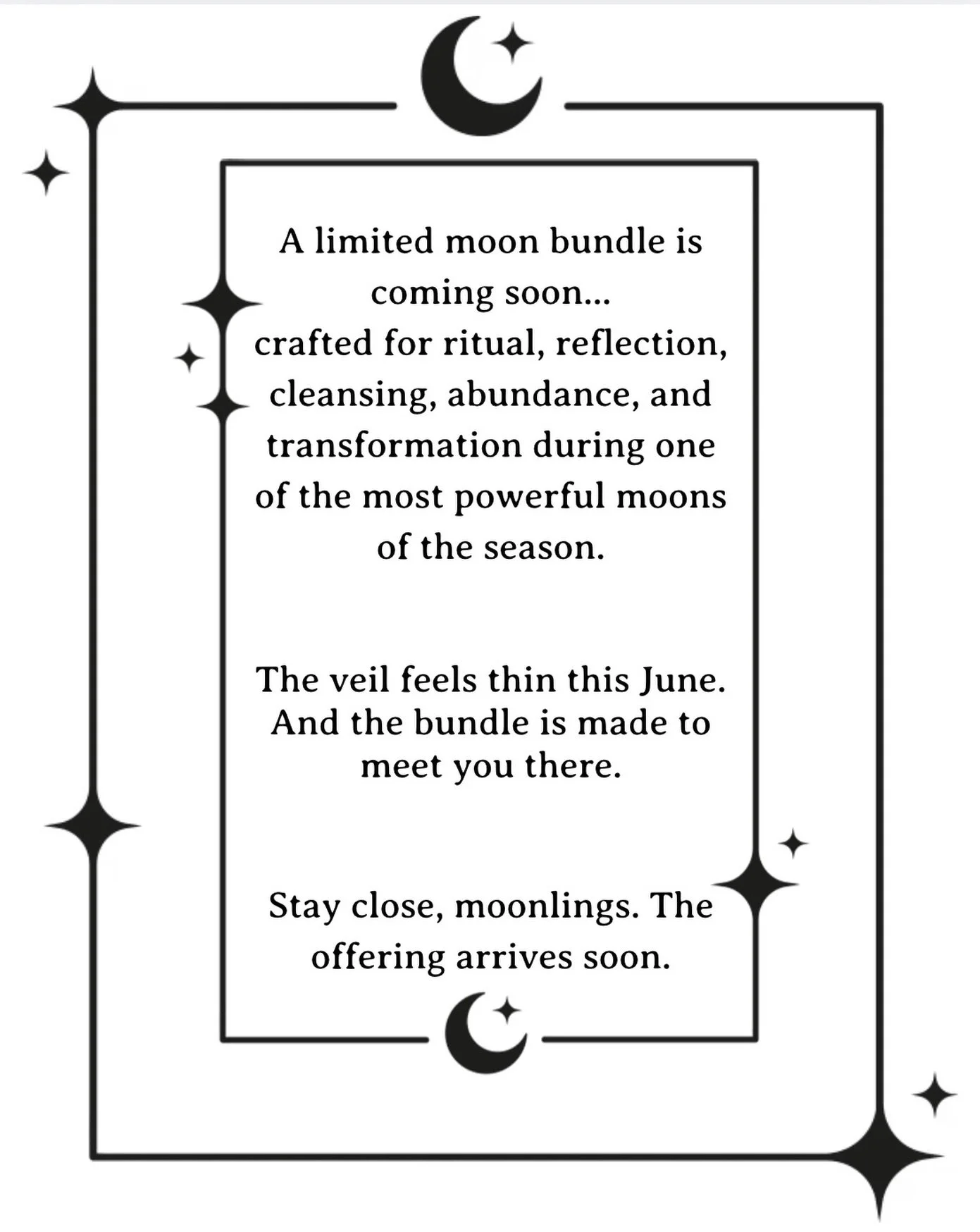 A handcrafted moon bundle is arriving soon.

Created for ritual, reflection, abundance, cleansing, and soft transformation beneath the glow of the Strawberry Moon.

Filled with pieces chosen to honor growth, intuition, summer magic, and the sacred ac