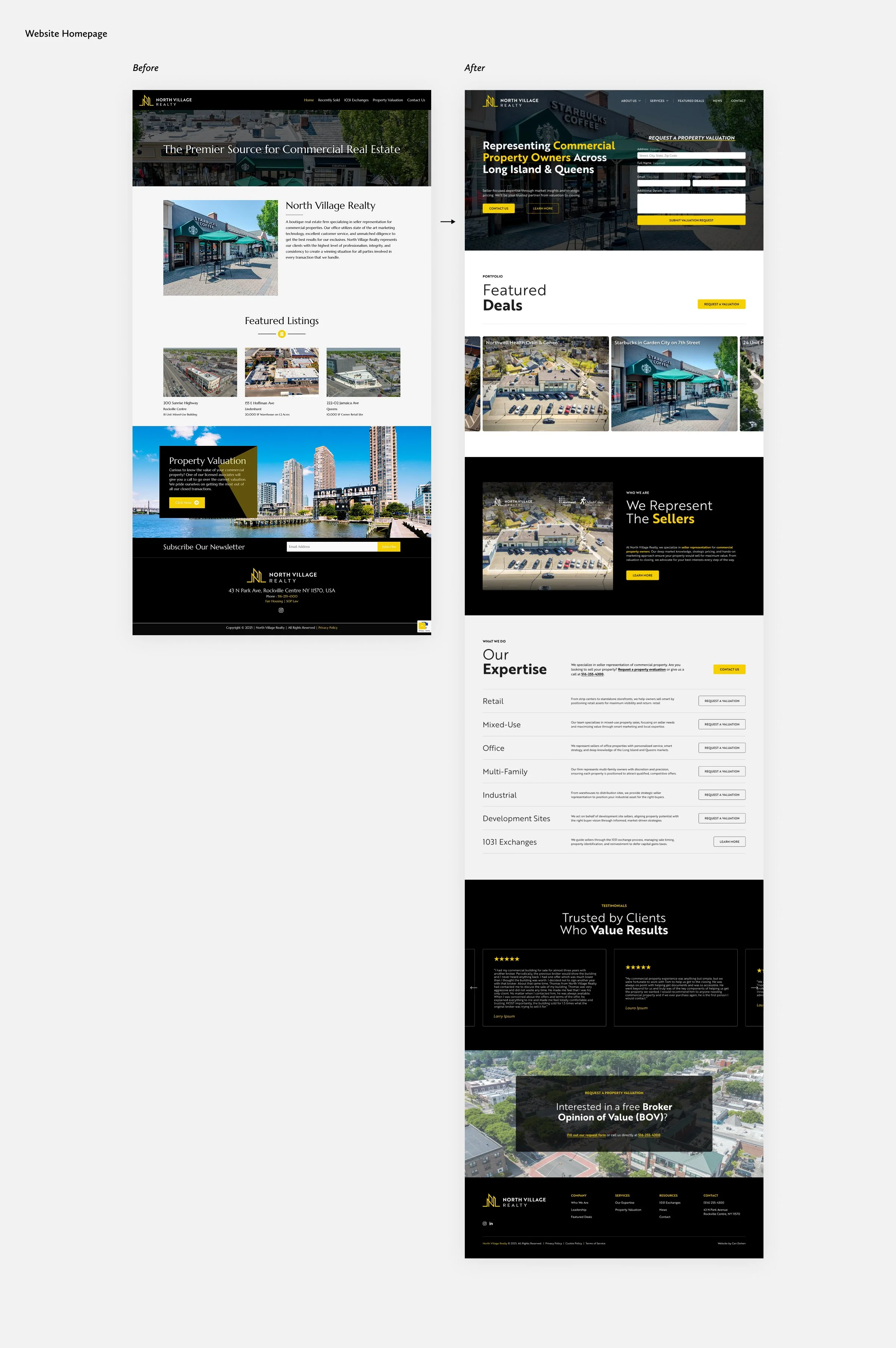 Desktop Homepage Before After North Village Realty