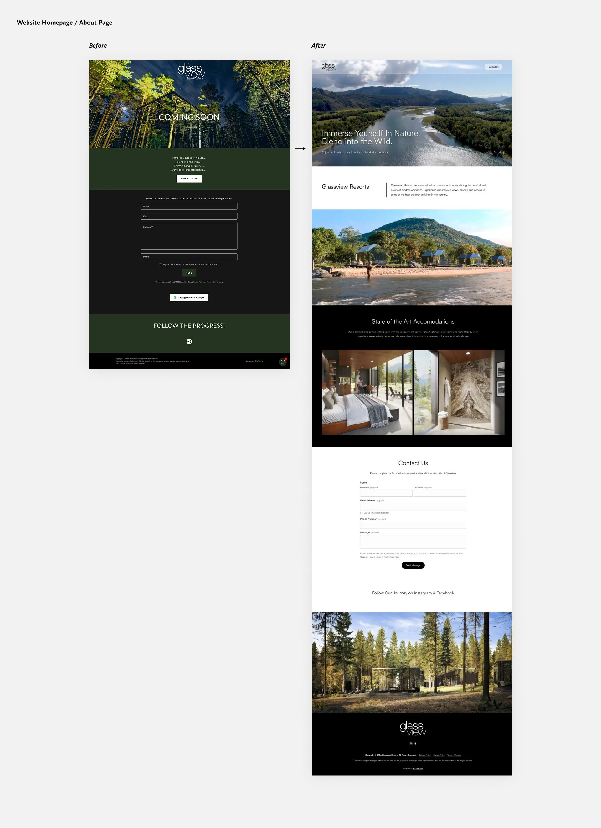 Desktop Homepage Before After Glassview Resorts