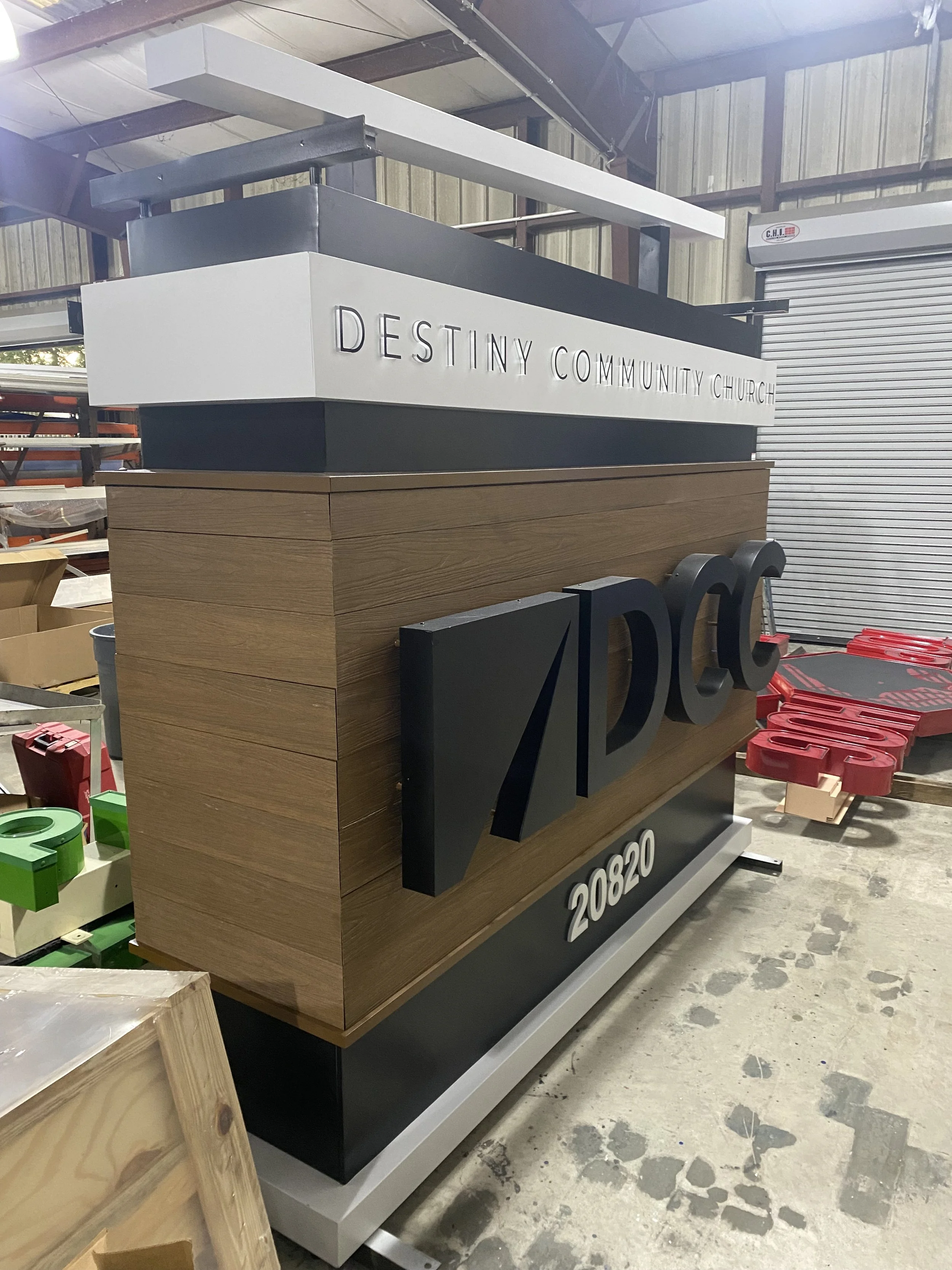 Destiny Community Church Sign In Warehouse Ready To Be Delivered And Installed