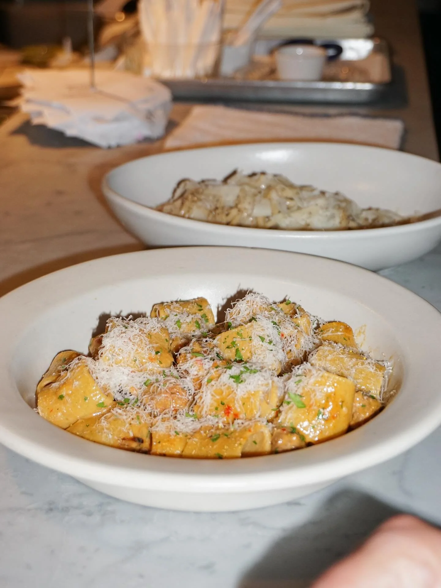 The first few weeks back at Town &amp; Country have been a dream! We are so grateful for the support from our community 🙏 Guests have been loving our homemade Rigatoni that is currently featured on the menu, served with a pork sausage ragu, fennel, 