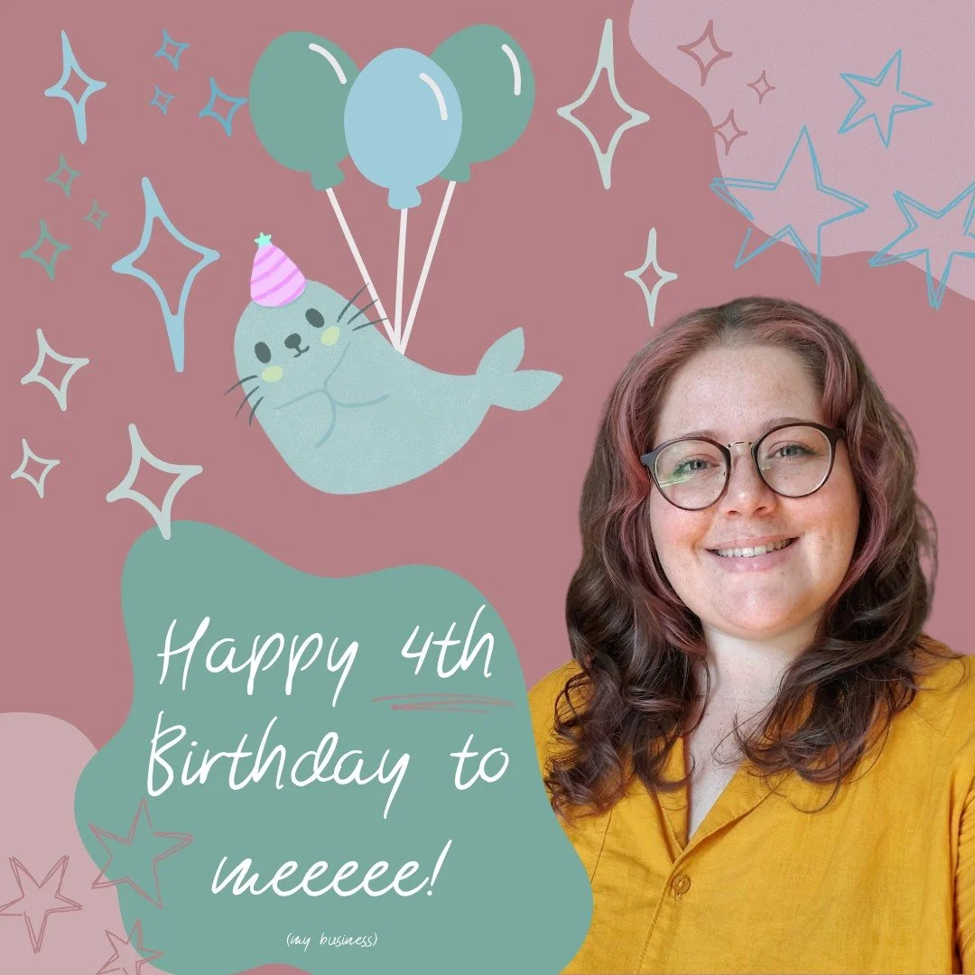 Selkie Counselling is 4 years old!

(And for those of you who are new to practice and struggling to get off the ground, it took me 4 months before I booked my first client, so hang in there.)

I procrastinated writing this for many weeks because it f