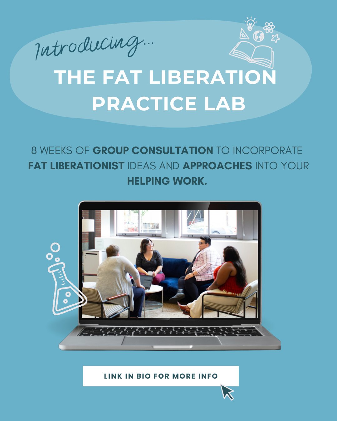 Alli P and I are so excited to welcome you to the Fat Lib Lab!

🧪 Join us for 8 weeks of practice in a closed group of interdisciplinary practitioners (body workers, join us!) to explore where you're stuck in your practice and how to turn all that i