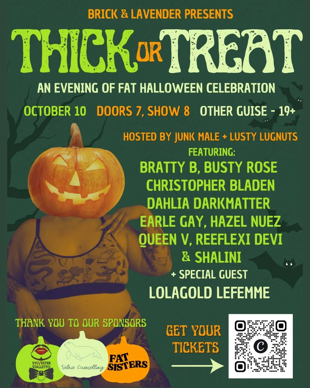 See you there!

I'm always so thrilled to sponsor incredible fat-centric events like Thick by @brickandlavender🥰

I'll have a table set up with info about Selkie, free fat-affirmation cards, and a raffle prize if you sign up for my newsletter: $25 t