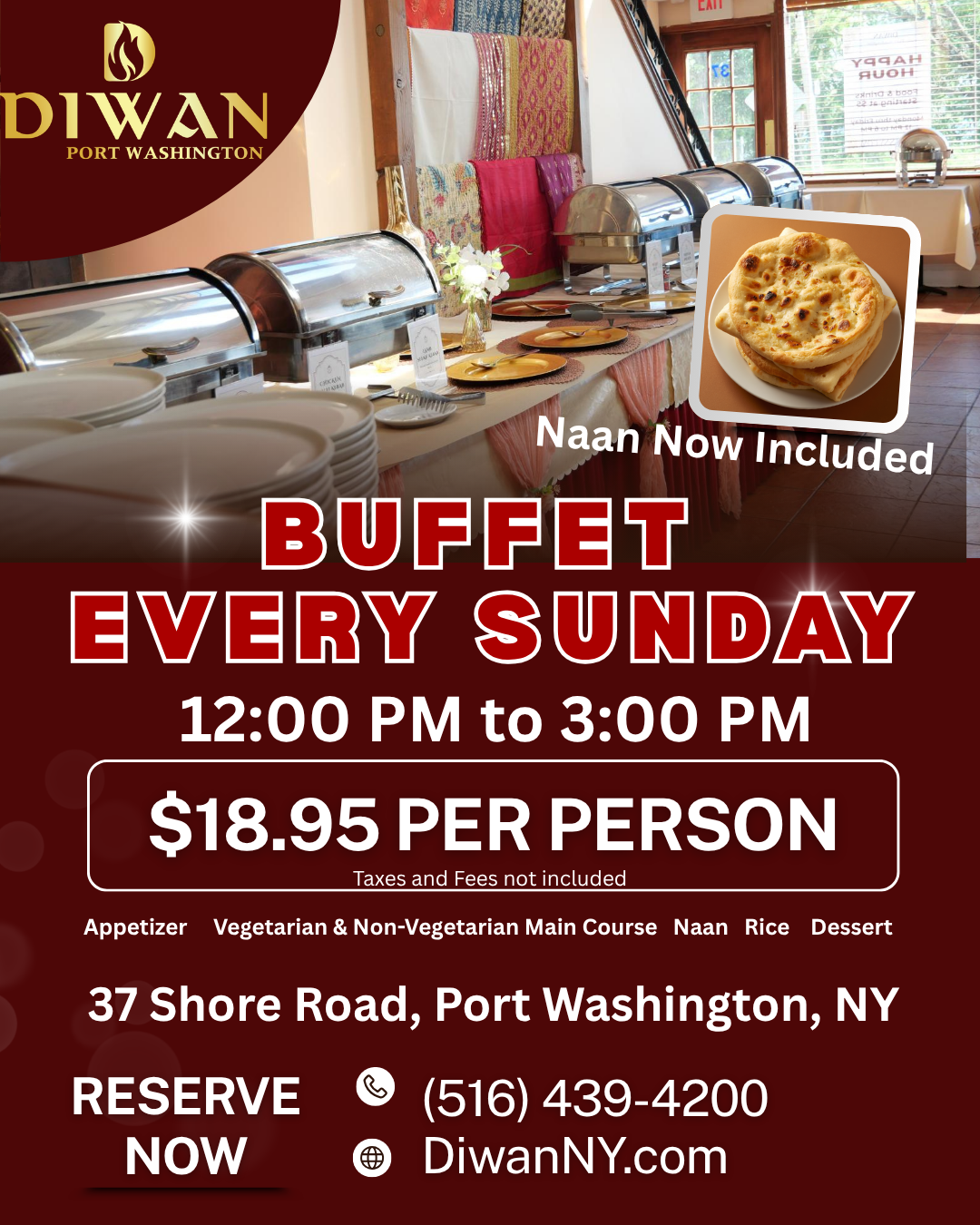 Sunday Lunch Buffet in Port Washington, NY — Indian Food at Diwan