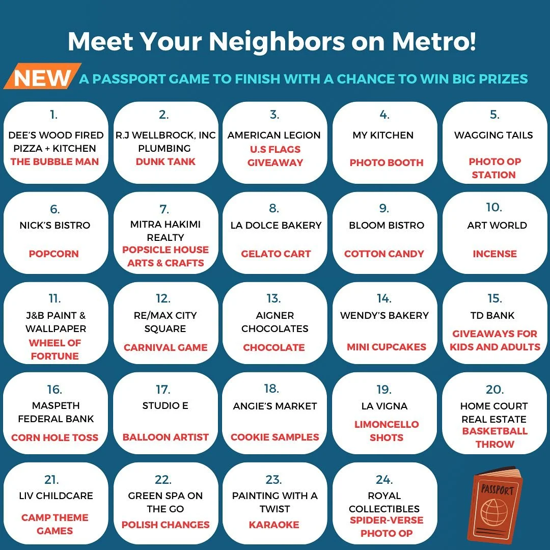 A big THANK YOU to all of the participating businesses of this year&rsquo;s 3rd Annual Community Day! Happening TOMORROW, Sept. 30th: rain or shine 🌦️🥳 
(P.S: Make sure to pick up your passports *they look almost identical to this one* to be entere