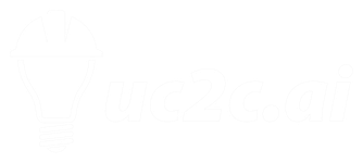 Logo with a light bulb icon and the text 'uc2c.ai'