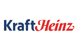 Kraft Heinz logo in blue and red text on white background.