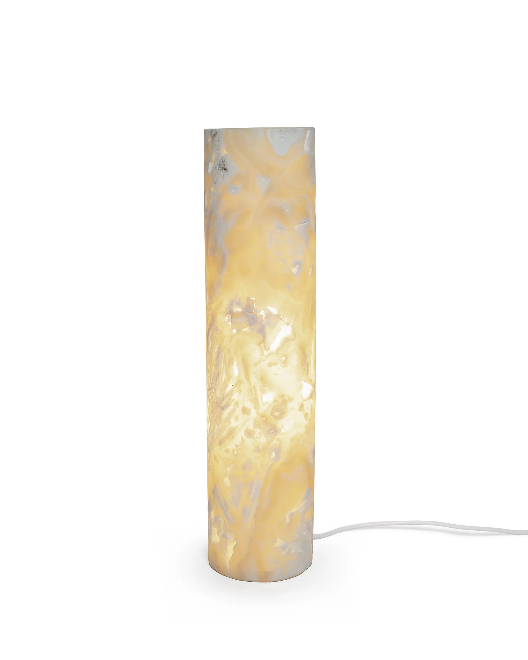 Honey Onyx Cylinder Floor Lamp BC122