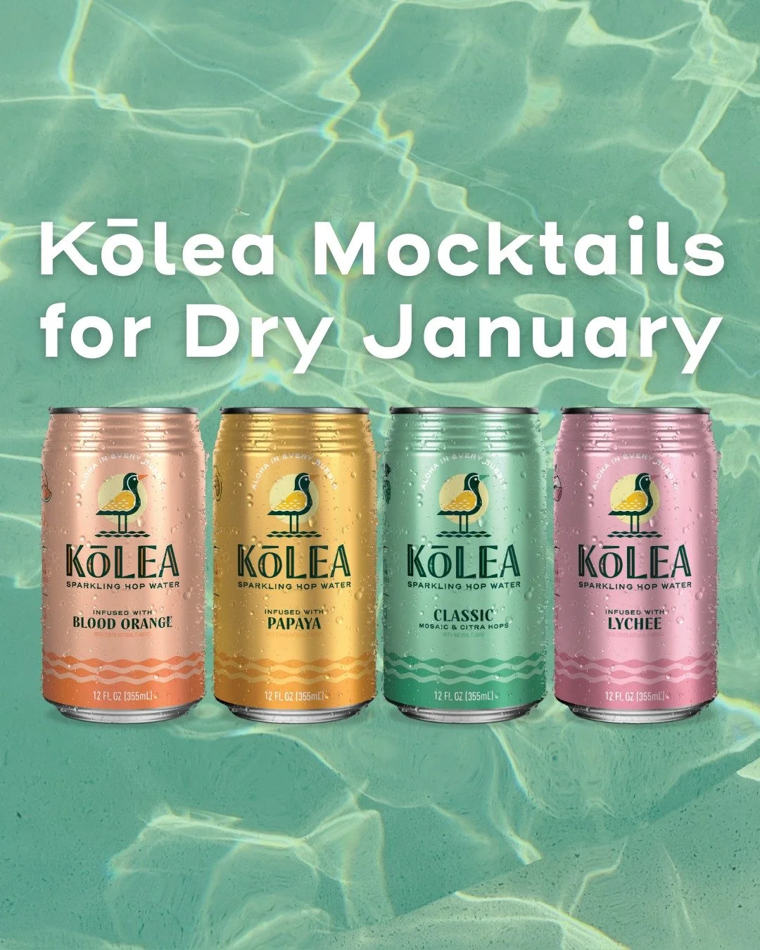 Celebrate Dry January with Kōlea Sparkling Hop Water. Sip it on its own or try one of our mocktail concoctions. 🫧 

Non-alcoholic, effervescent, and refreshing. Kōlea Hop Water blends the citrusy, piney notes of hops with sparkling water and tropica