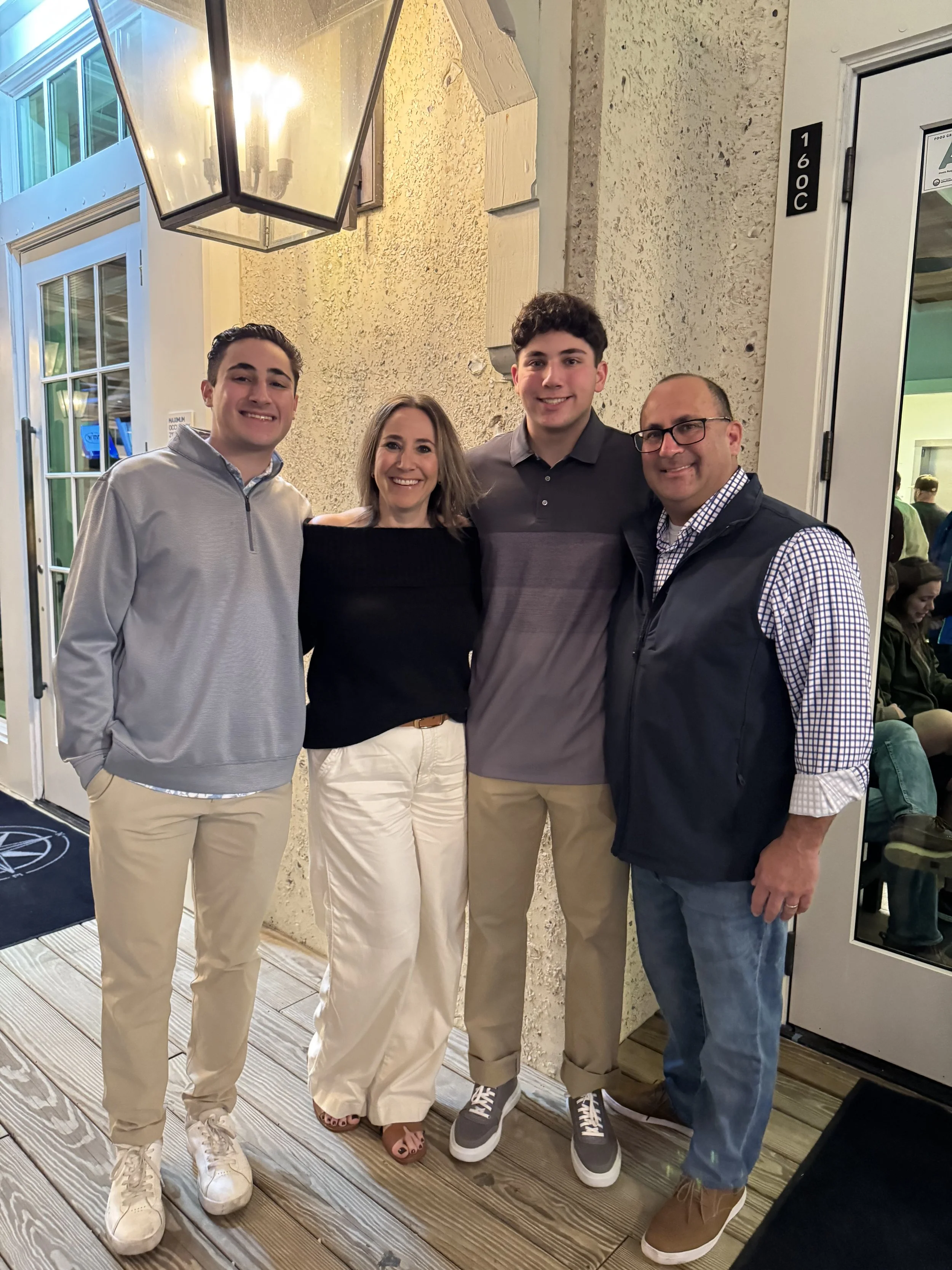 Karen with her family on vacation.