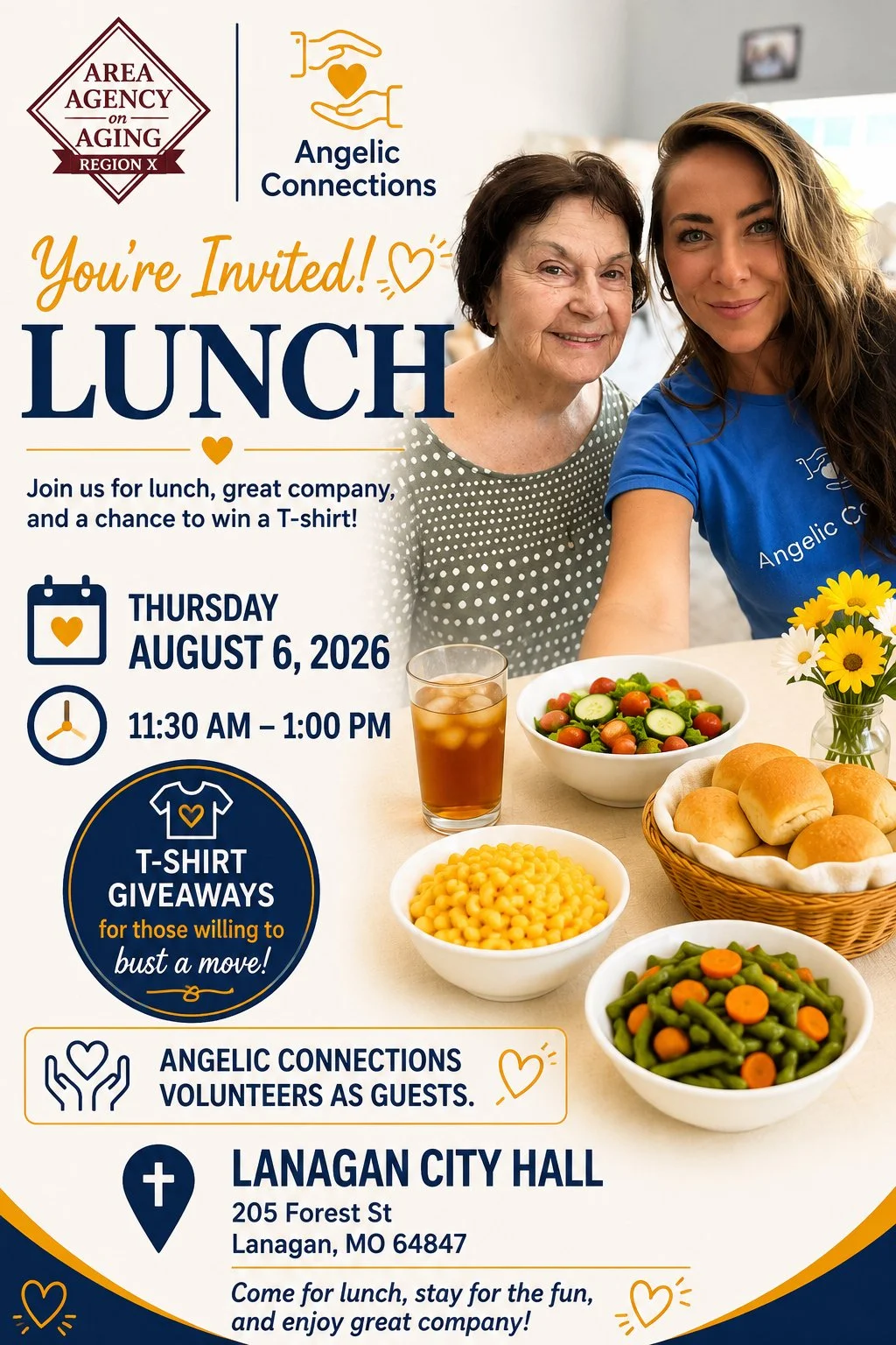 Community Lunch & T-Shirt Giveaway in Lanagan, MO