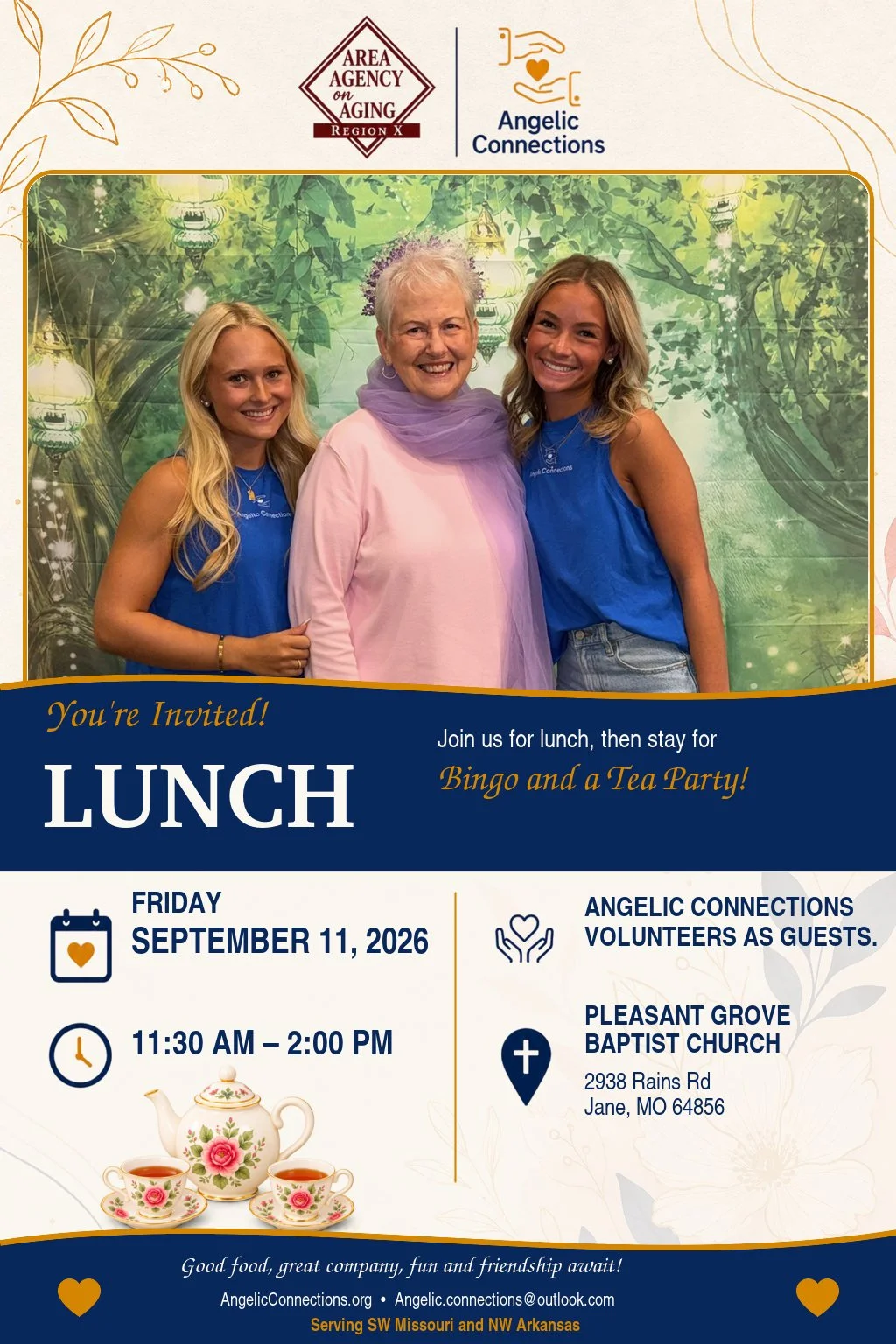 Angelic Connections Volunteer Appreciation Lunch, Bingo & Tea Party