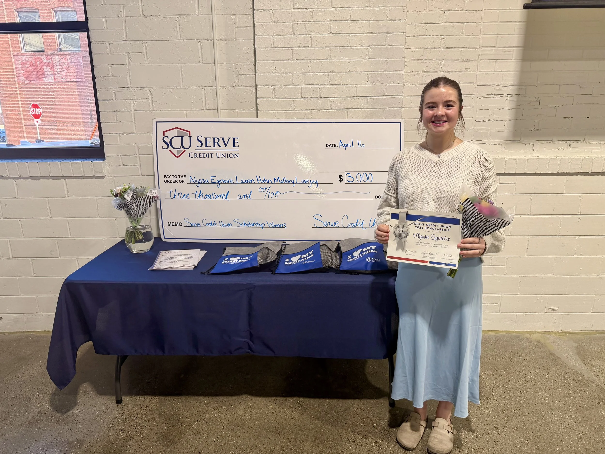 Scholarship recipient, Alyssa Eginoire, receives scholarship at 95th Annual Meeting.