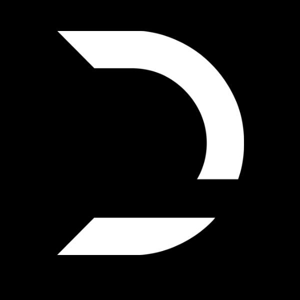 Black background with white stylized number 2 or letter Z with curved edges.