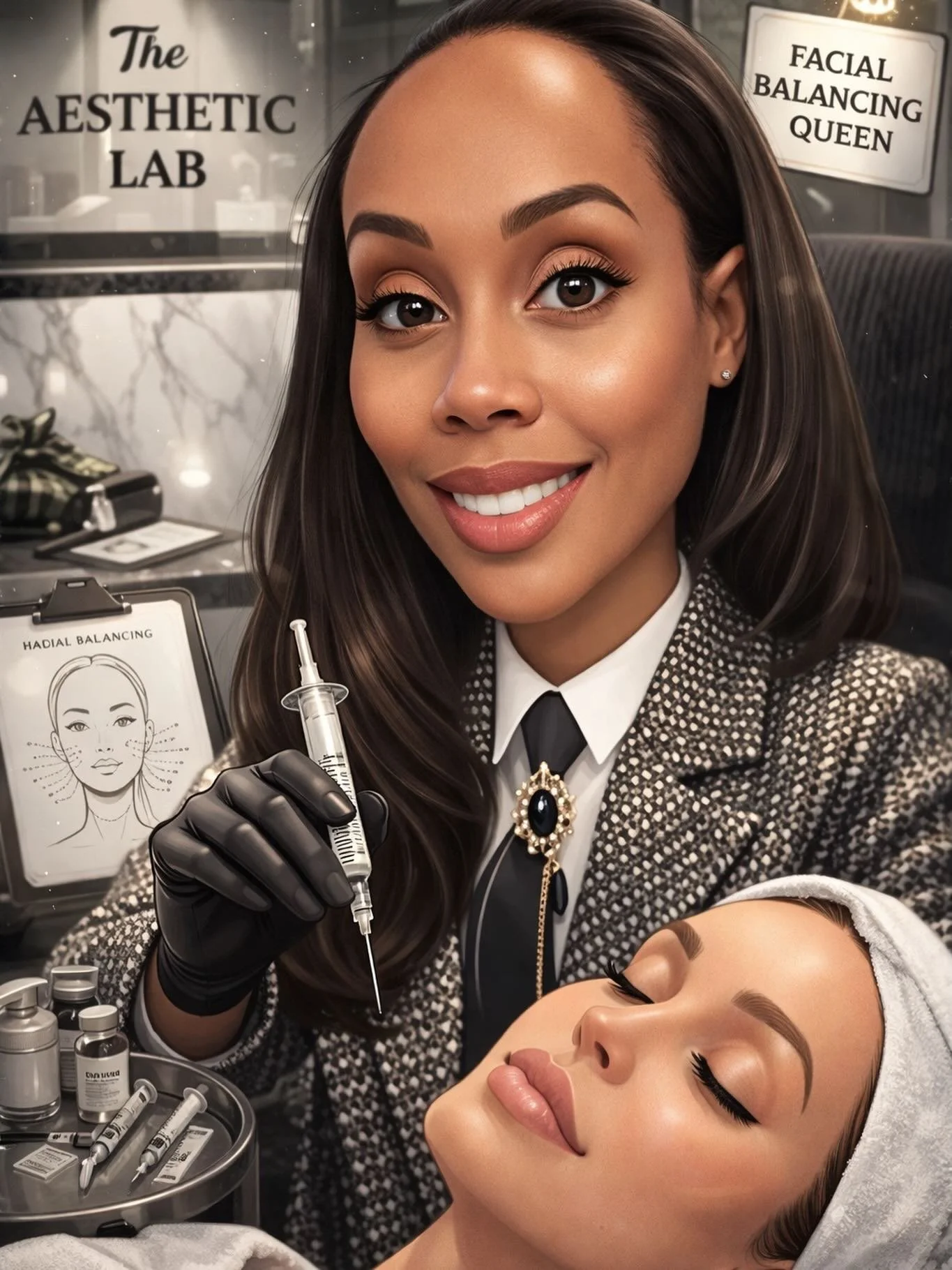 Jumped on the caricature trend and honestly&hellip; this one might be a little too accurate 😂💉

Facial balancing, coffee in hand, and making confidence the goal every single day. Love what I do and the beautiful faces I get to work with at The Aest