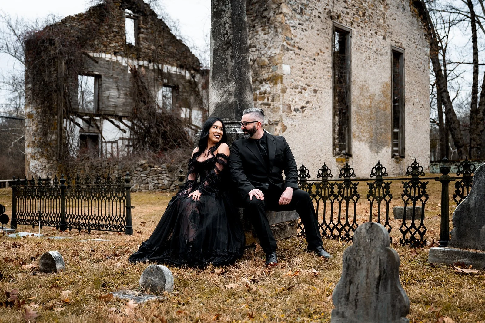 A Gothic North Jersey Engagement Session | Nereida &amp; Christopher