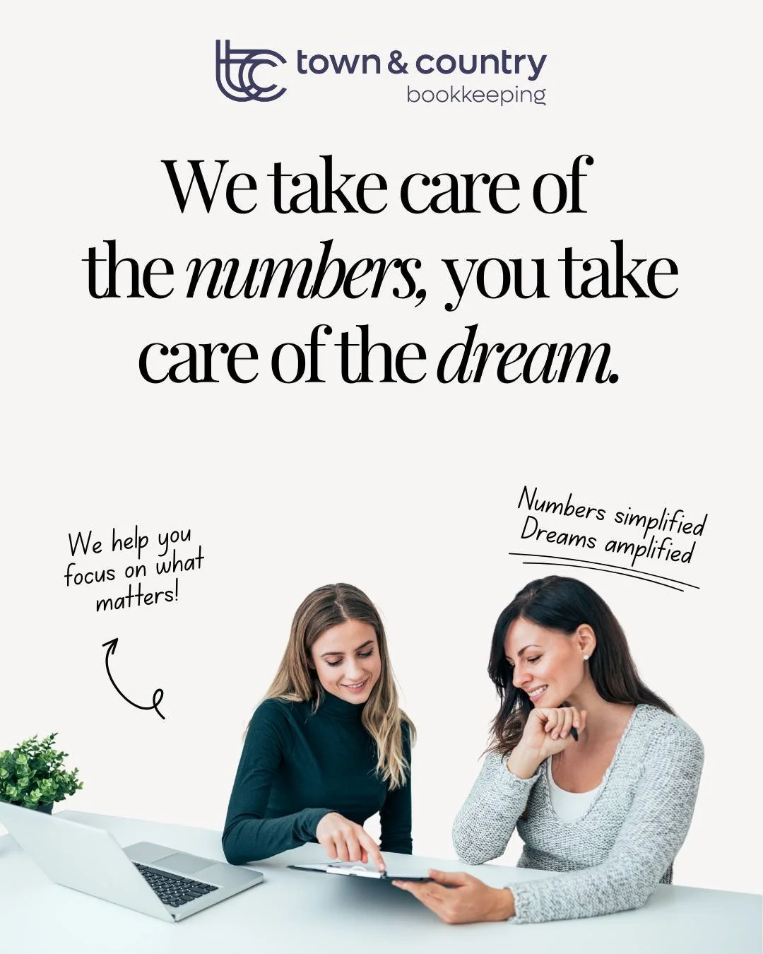 You didn&rsquo;t start your business to crunch numbers.

You started it to follow your vision, grow your passion, and build the future you&rsquo;ve been dreaming of. 

That&rsquo;s where we come in. We handle the numbers so you can focus on what you 