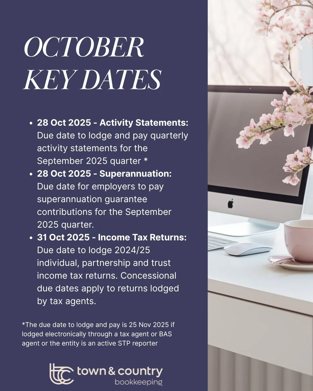 Don&rsquo;t wait until the last minute. Missing this deadline can lead to unnecessary stress, late fees, and added costs.

Follow for more reminders and tips to make running your business easier.
.
.
.
#OctoberDeadlines #BusinessTips #BusinessBookkee