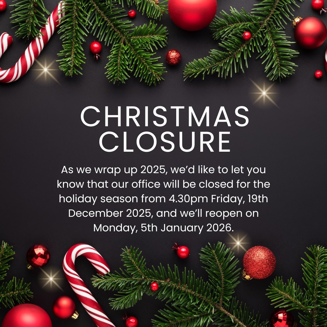 🎄As we wrap up 2025, we&rsquo;d like to let you know that our office will be closed for the holiday season from 4.30pm Friday, 19th December 2025, and we&rsquo;ll reopen on Monday, 5th January 2026.
.
.
.
.
.
#christmasclosure #holiday #christmas202