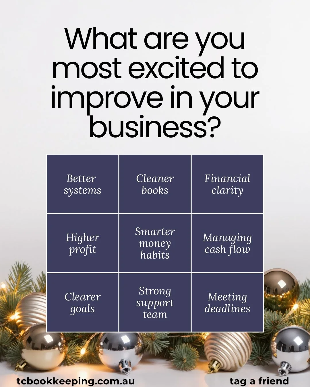 Which one are you checking off first?

Share below and tag a business friend.
.
.
.
#BusinessBingo #townandcountrybookkeeping #goulburnbookkeeper #goulburn #BusinessFinance #SmallBusinessHelp #bookkeepingtips #southernhighlandsnsw #bowral #taxtips #s