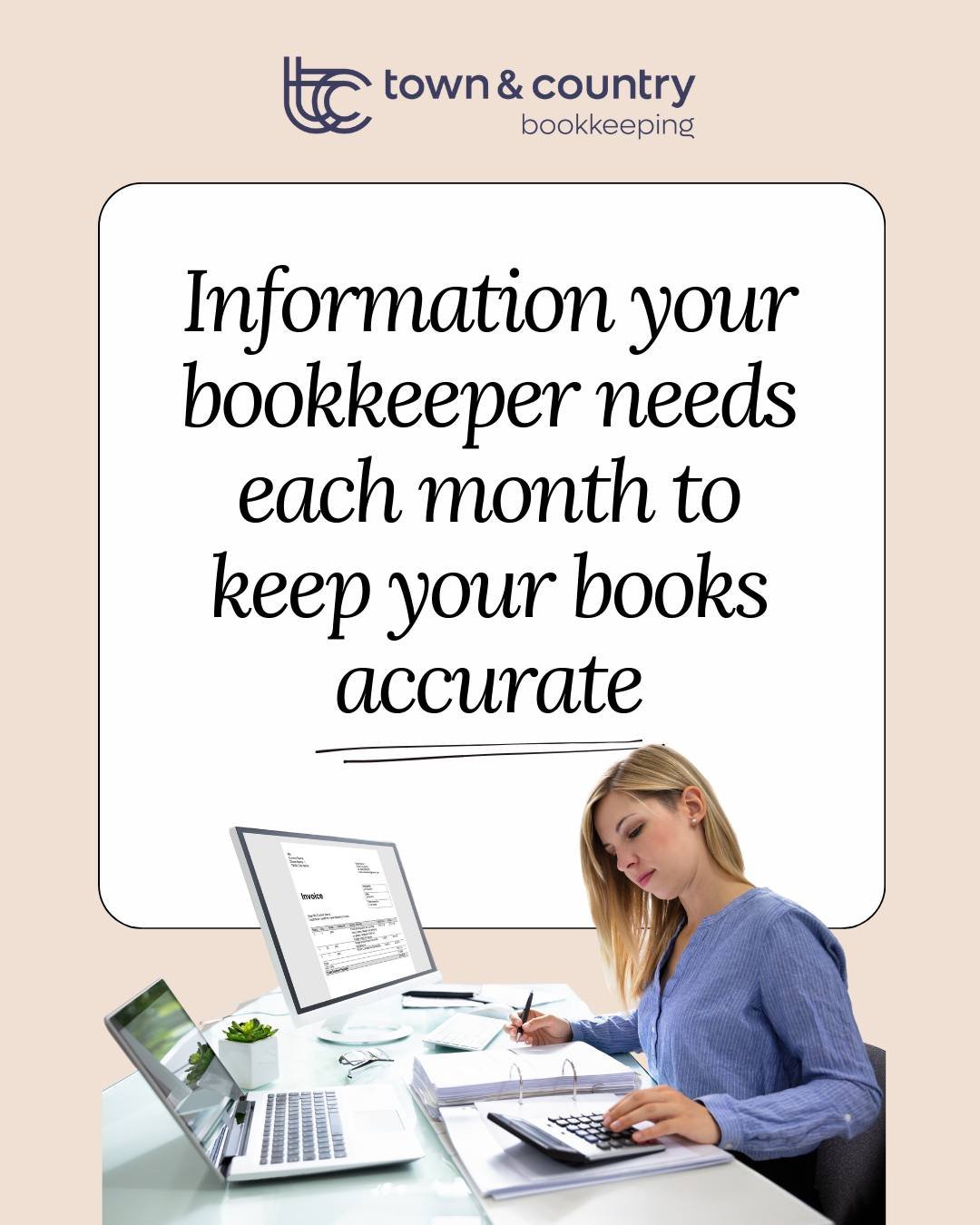 To keep your books clean and up to date, we typically need:

- Bank and credit card statements

- Details on income and payments received

- Receipts for business expenses

- Notes on refunds, transfers or large purchases

- Any changes to subscripti