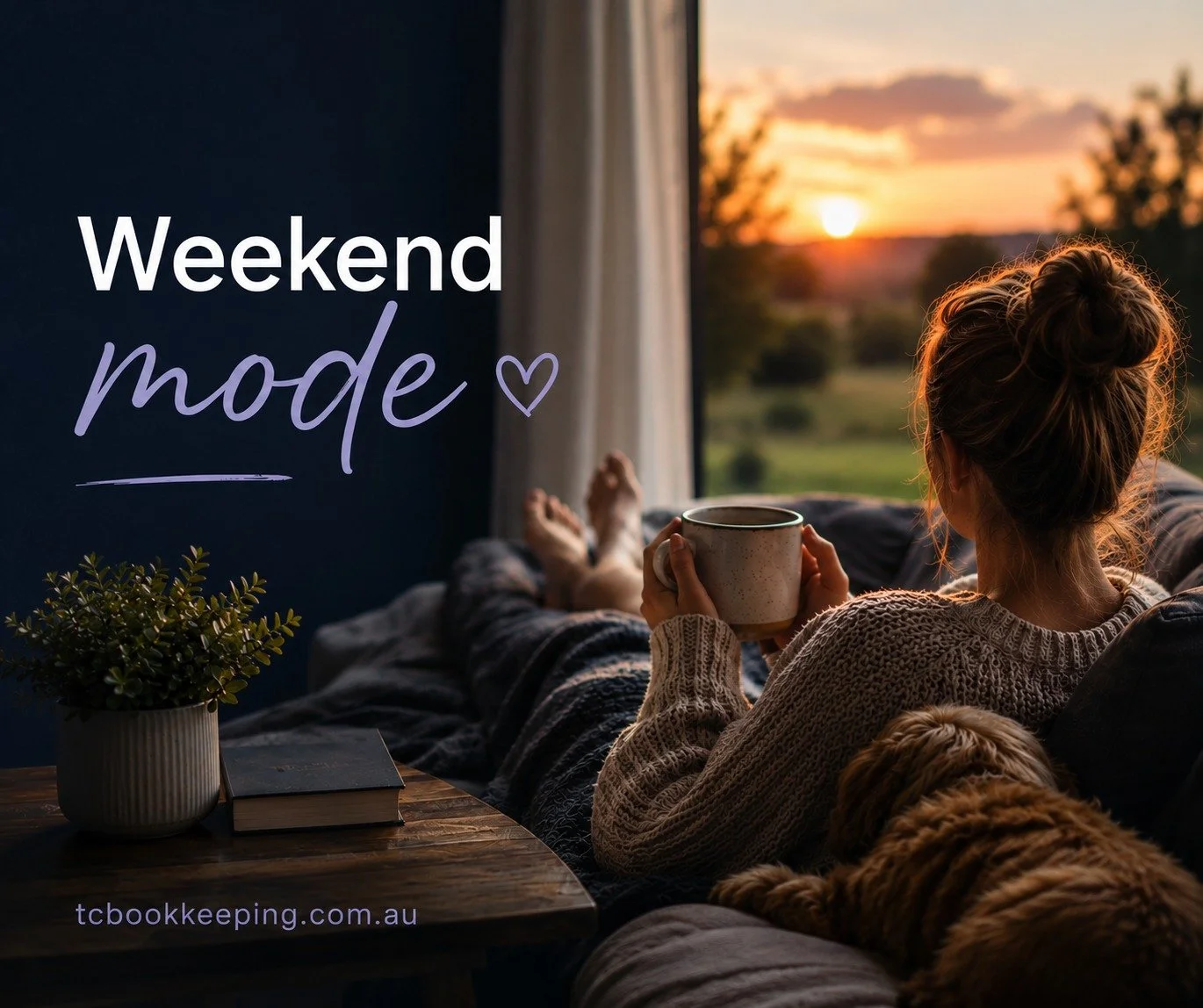 Weekend mode ☕✨

Time to step away, recharge and reset.

What&rsquo;s everyone up to this weekend?

.
.
.

#WeekendMode #SmallBusinessLife #WorkLifeBalance #Bookkeeping #RegionalNSW #GoulburnNSW #SouthernHighlands #CanberraBusiness #FridayFeeling