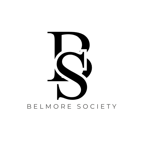 Belmore Society logo with overlapping 'B' and 'S' initials in white on a black background.