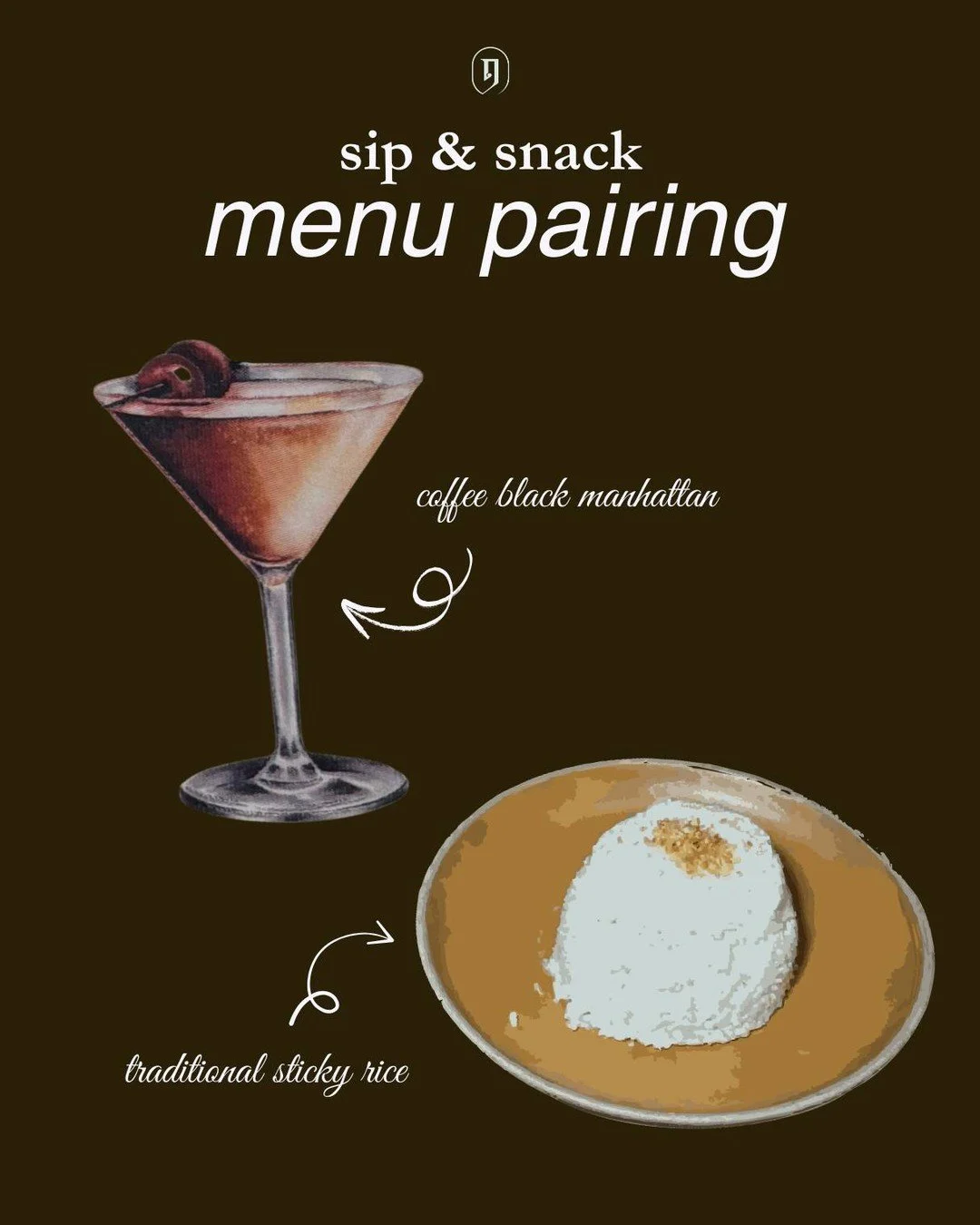 Saturday calls for a sip, a snack, and a sit (at LeDu Thai, of course)🍸 
Here, bold meets comforting. Our Coffee Black Manhattan, rich, smooth, and complex, paired with the delicate sweetness of traditional sticky rice is *chef's kiss*.
A pairing