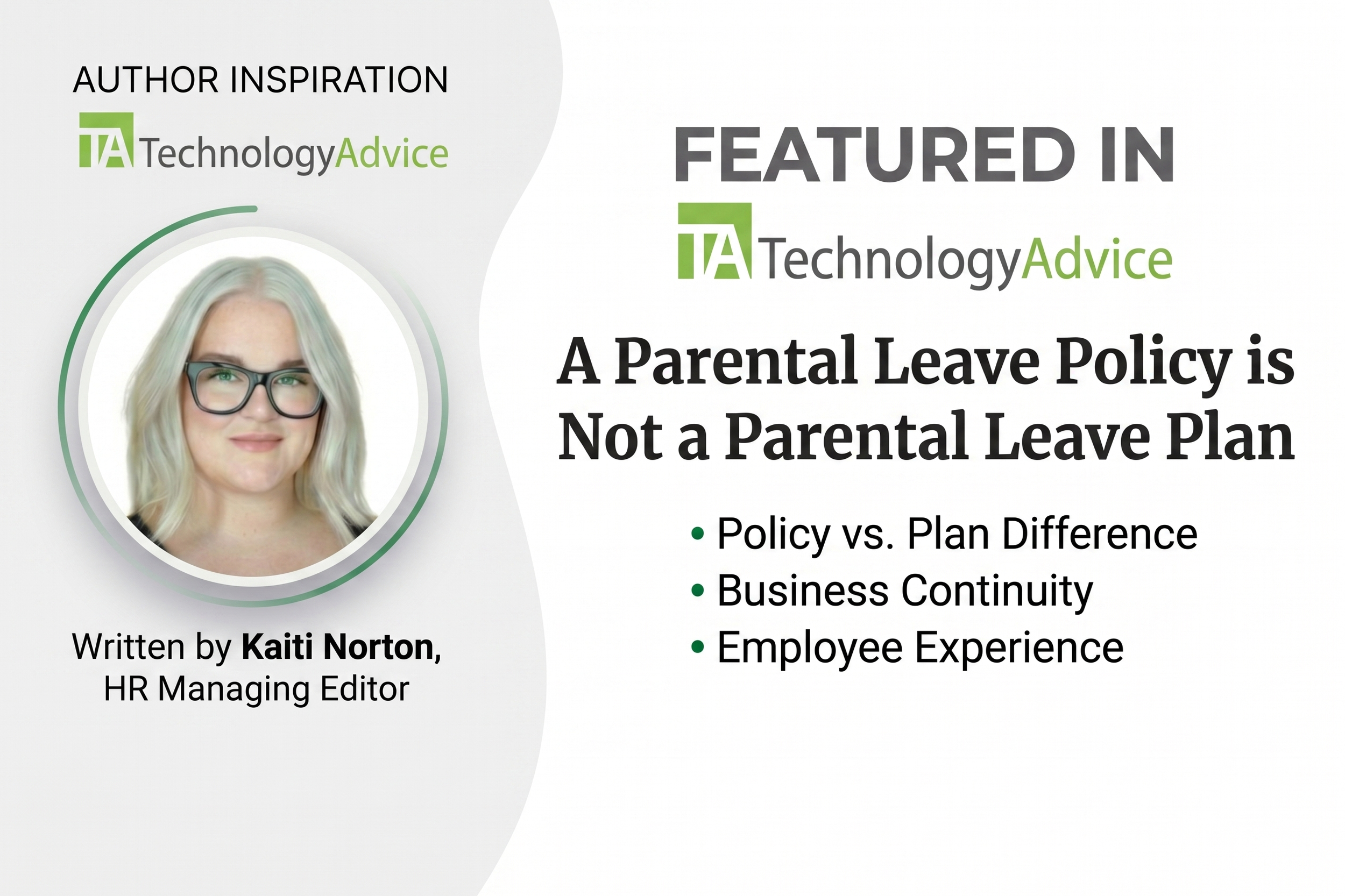 Mother Cover in TechnologyAdvice: Parental Leave Fails at Implementation, Not Intention