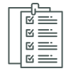 Checklist or to-do list on a clipboard with three items.