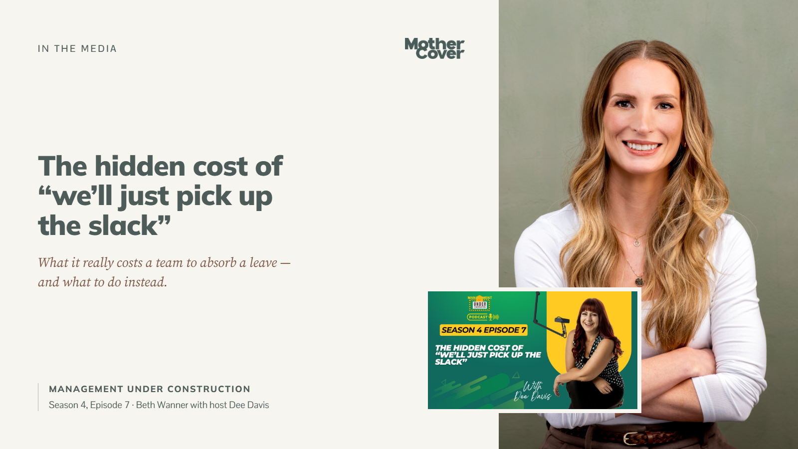 Beth Wanner joined Management Under Construction as a podcast guest