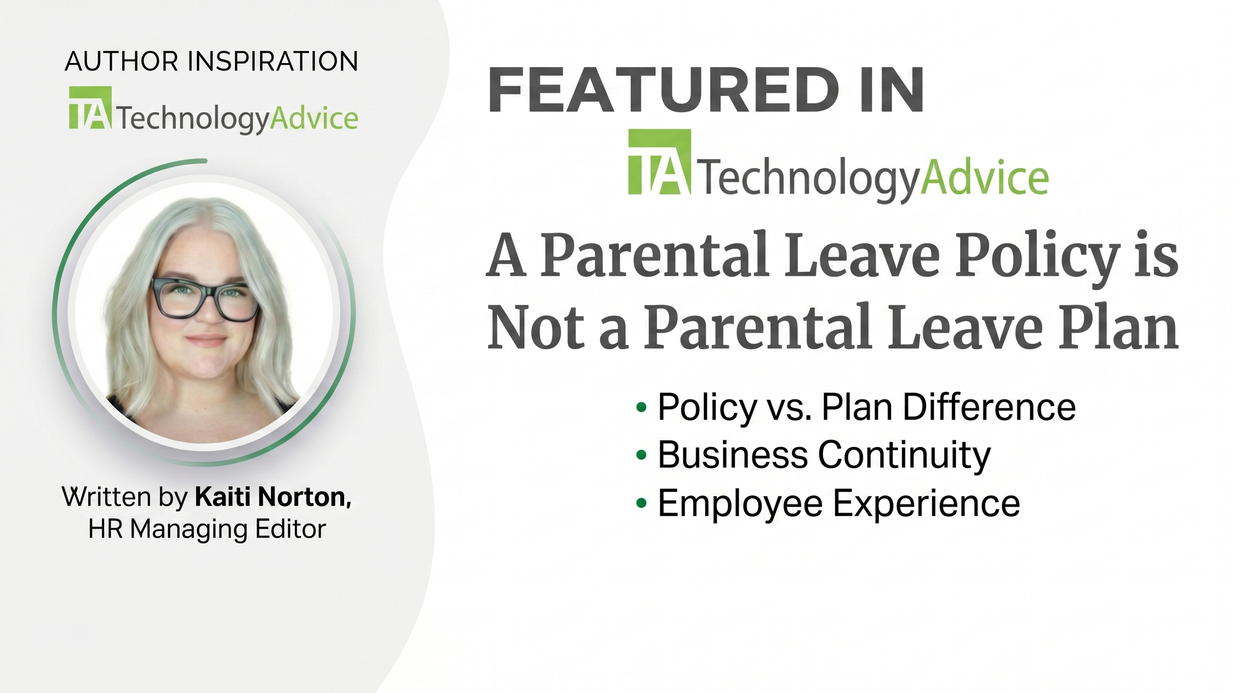 Mother Cover featured in TechnologyAdvice written by Kaiti Norton, HR Managing Editor