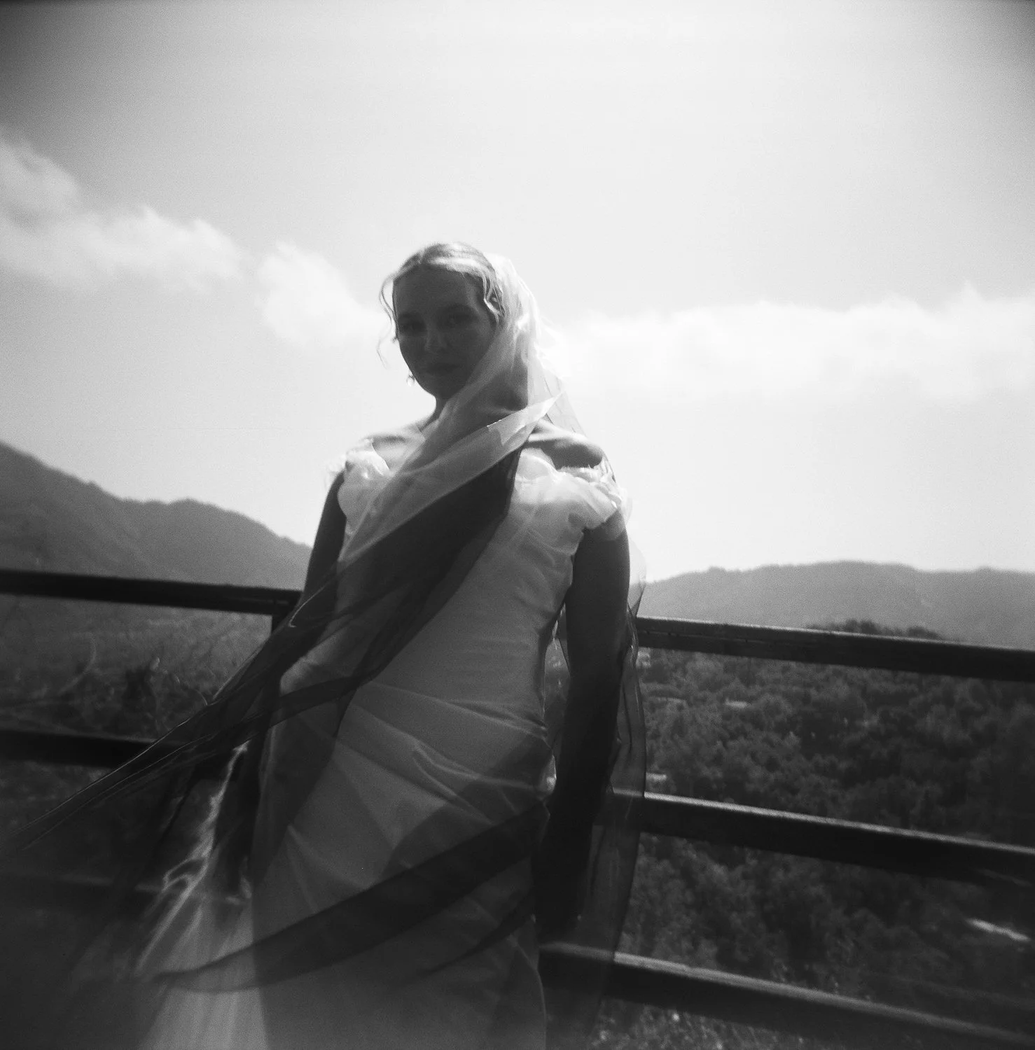 Film wedding photo of a bride