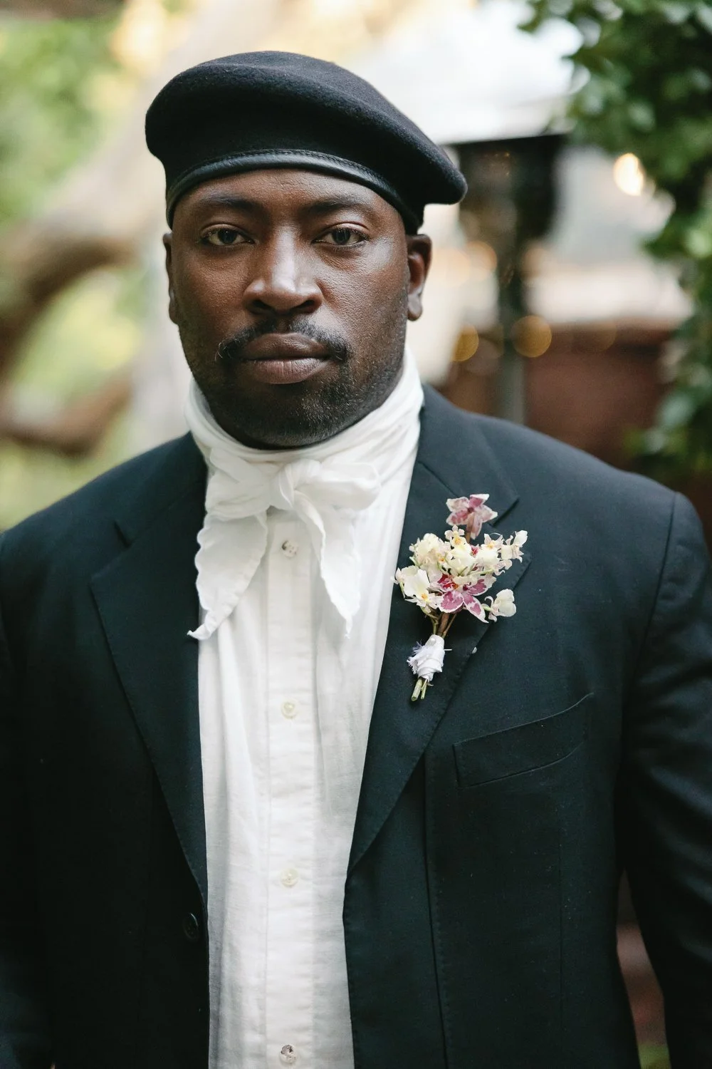 Film wedding photo of a groom