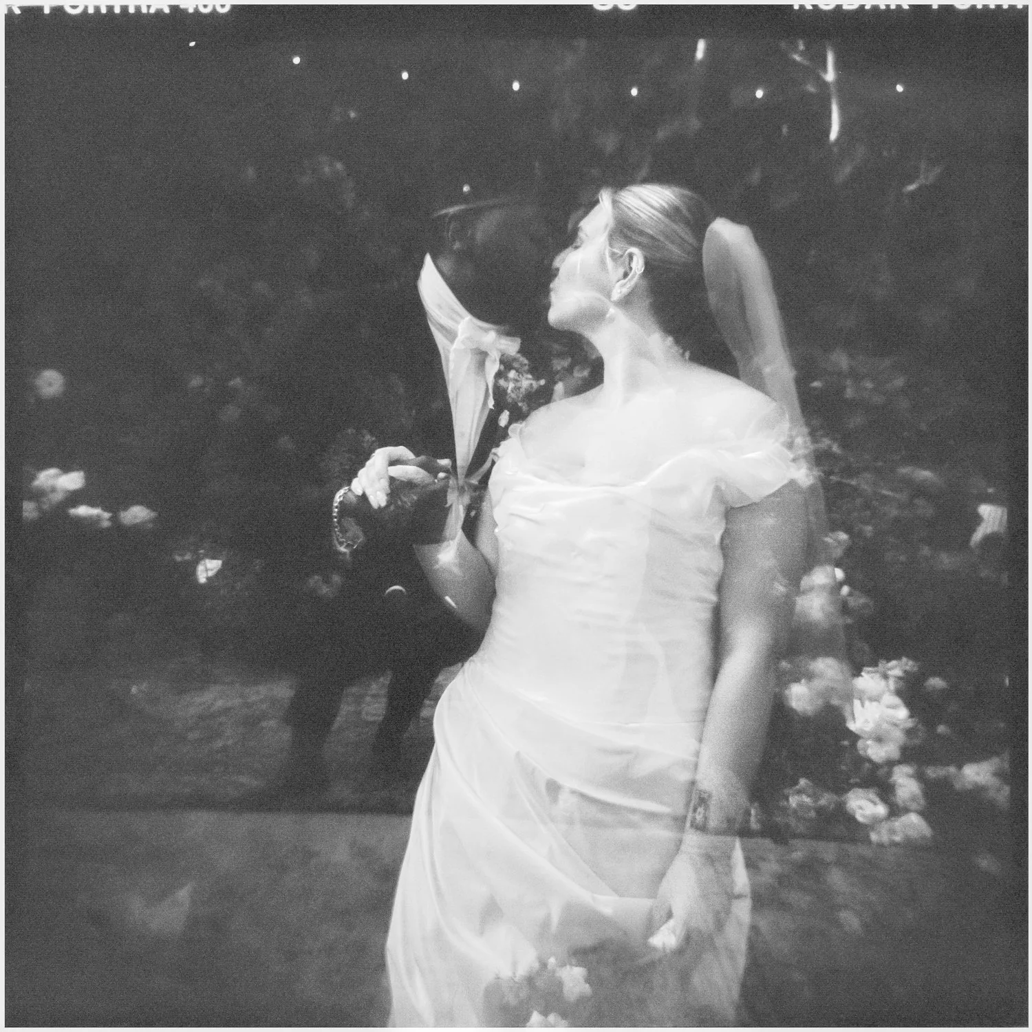 Newlyweds taking portraits at a Topanga Canyon private estate