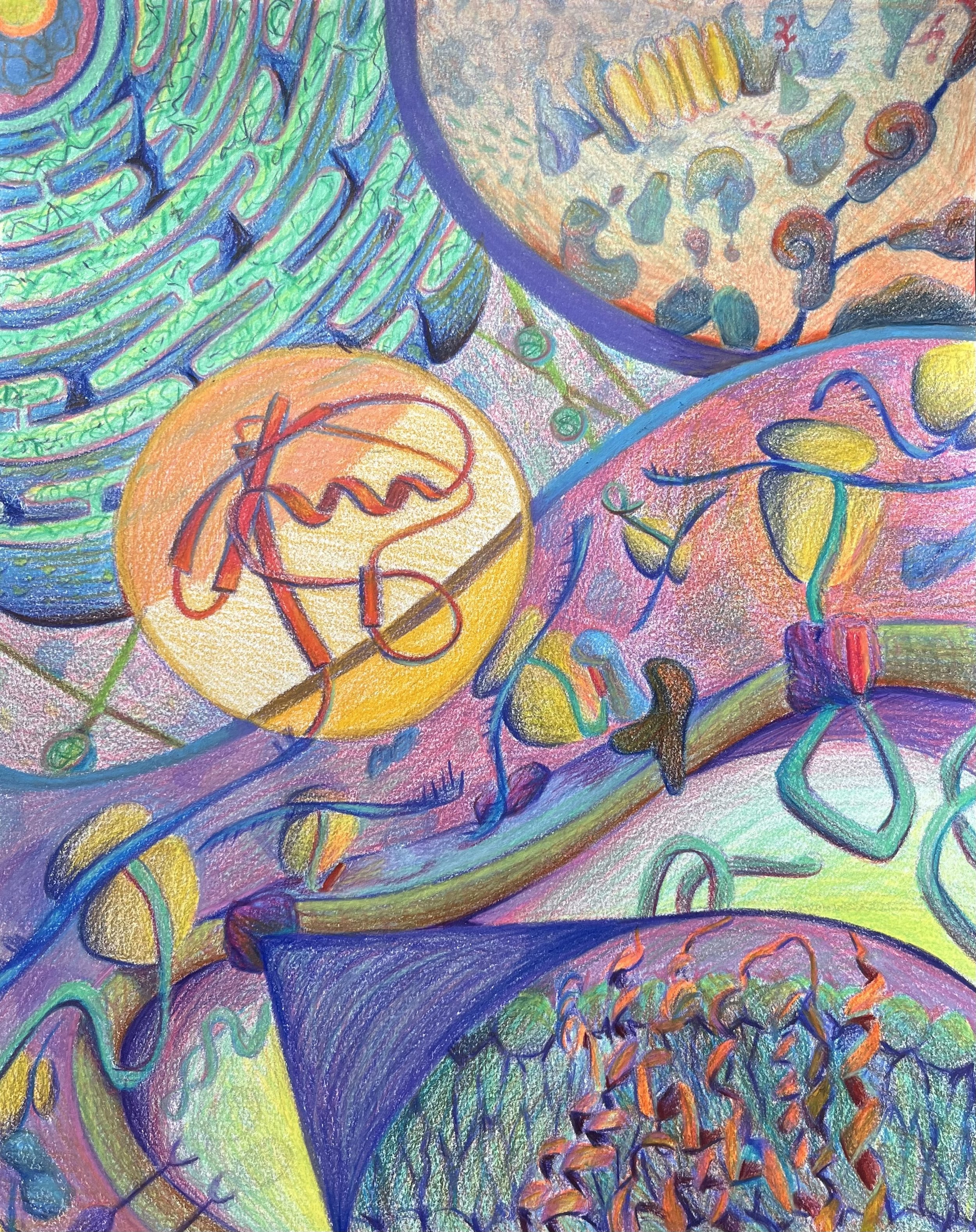 Proteinaceous - (2025) Colored pencil on paper 12"x15"