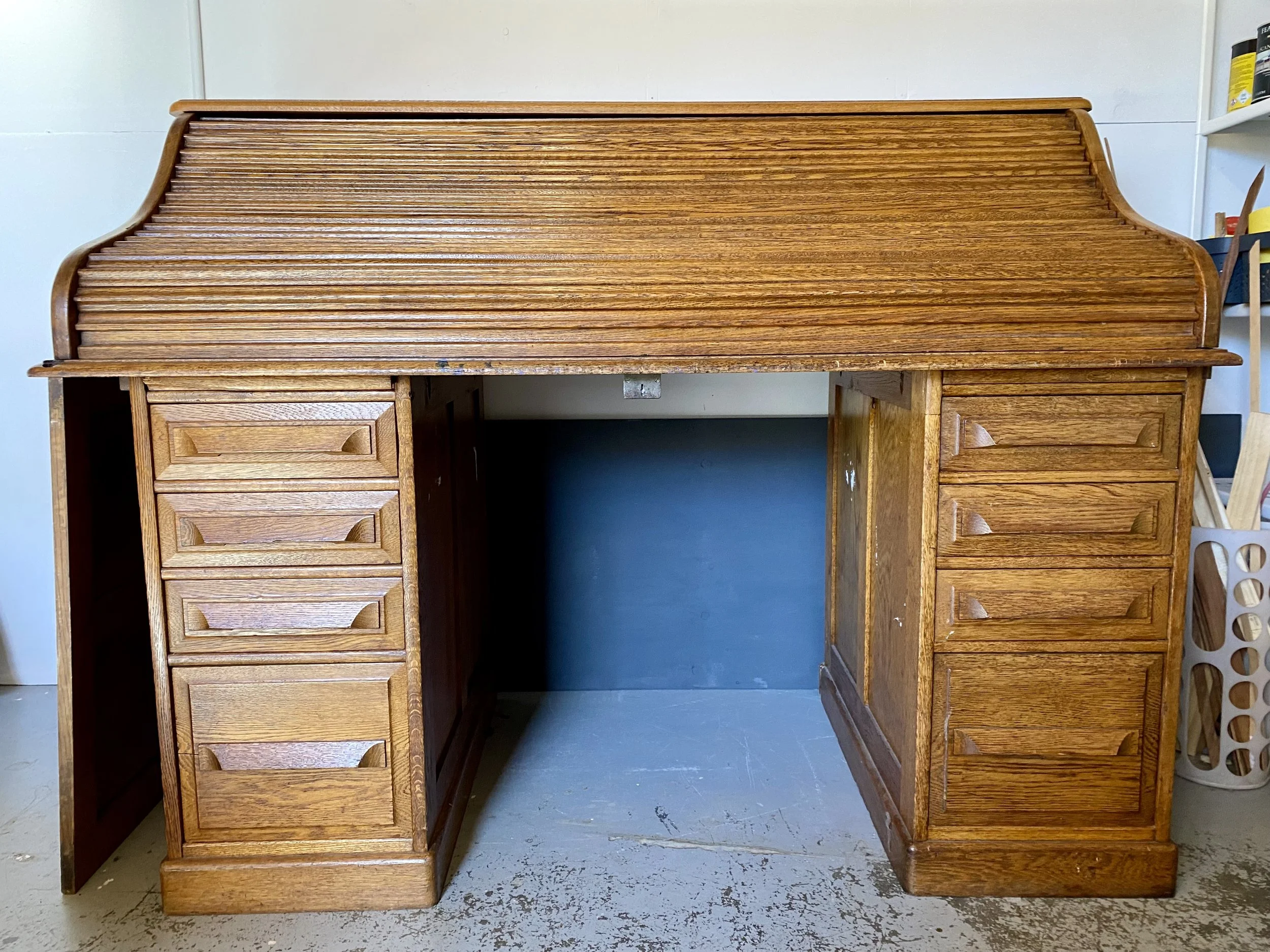 Roll Top American Oak Desk