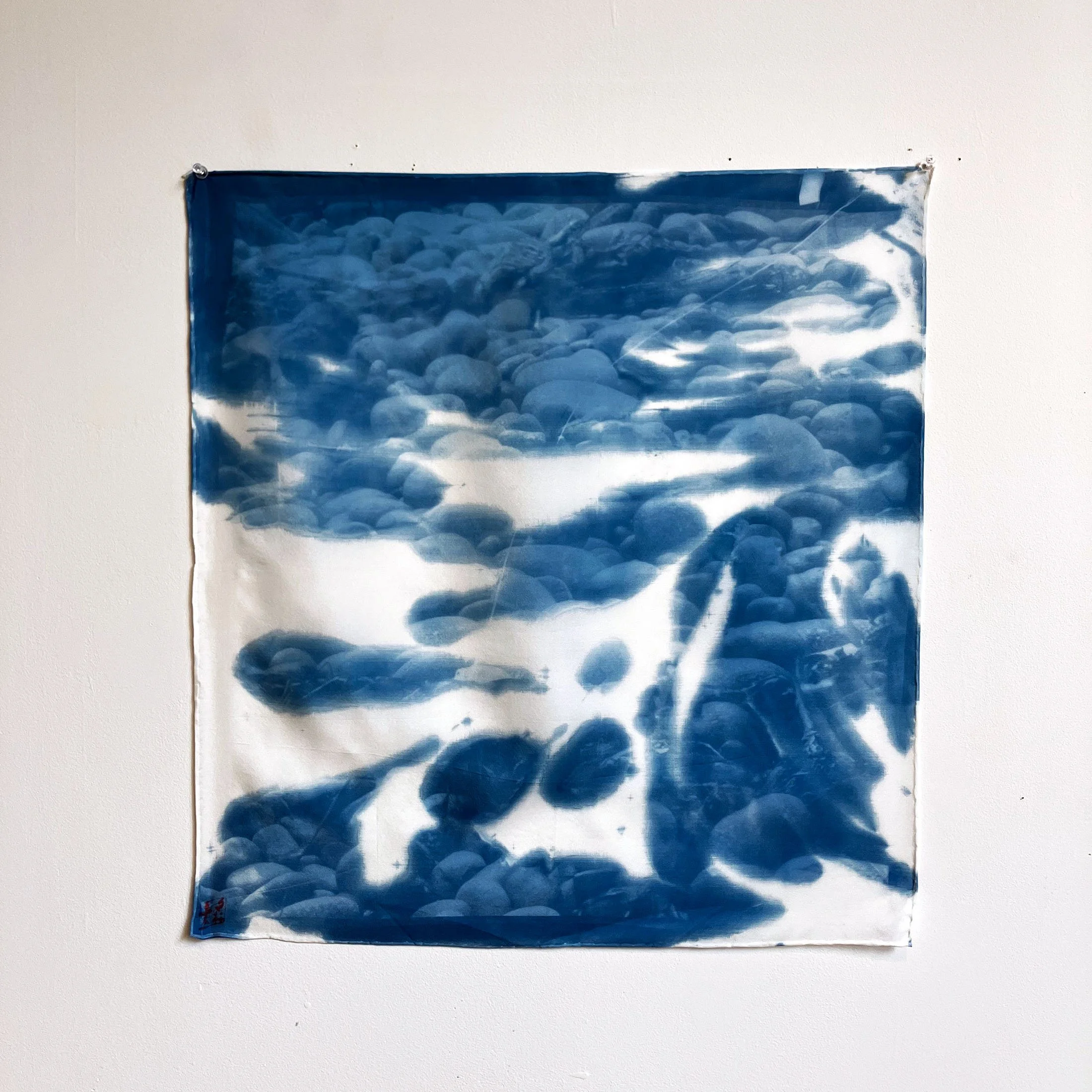 #3; 2025; Inheritance; Photographic cyanotype exposure on canvas; 21" x 21"